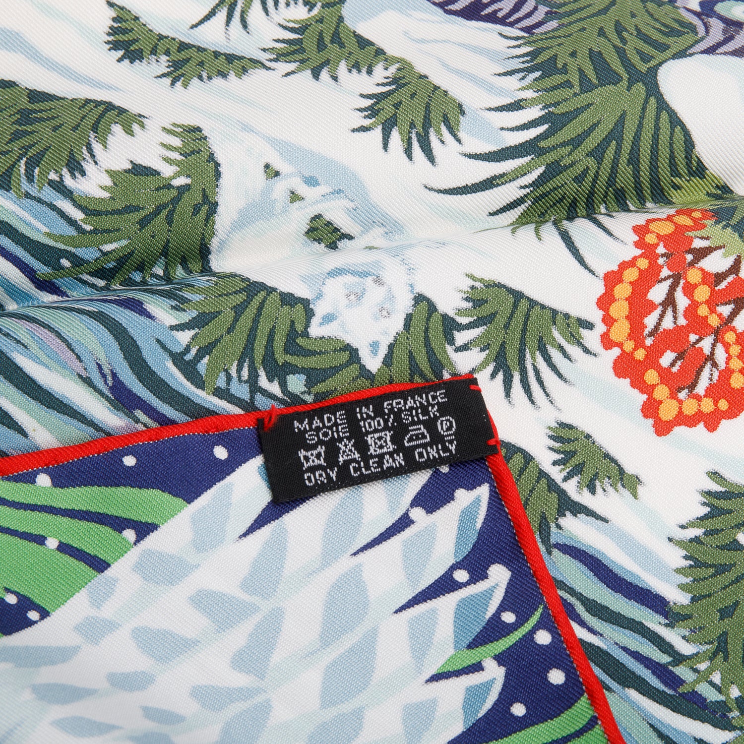 Hermes Green/Multicolor 'Into The Canadian Wild' Silk Scarf 90 w