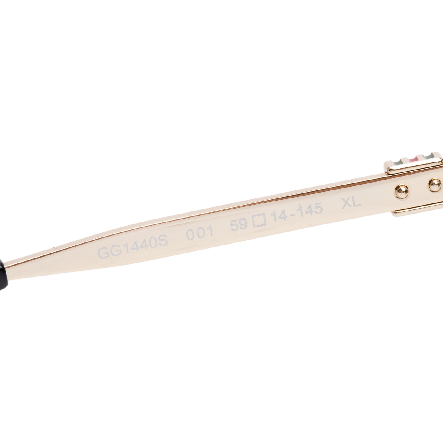 Gucci GG1440S Black Acetate Metal Web Aviator Sunglasses w/ Case