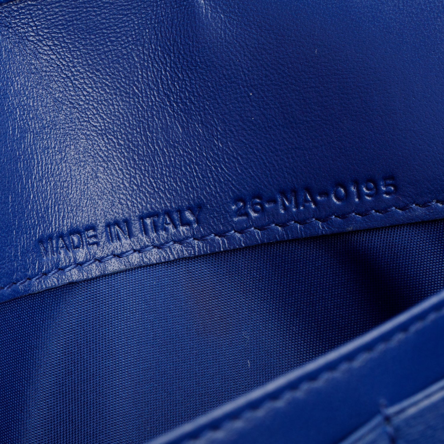 Christian Dior Blue Grained Calfskin Leather Diorama Croisiere Wallet on Chain w/ Box