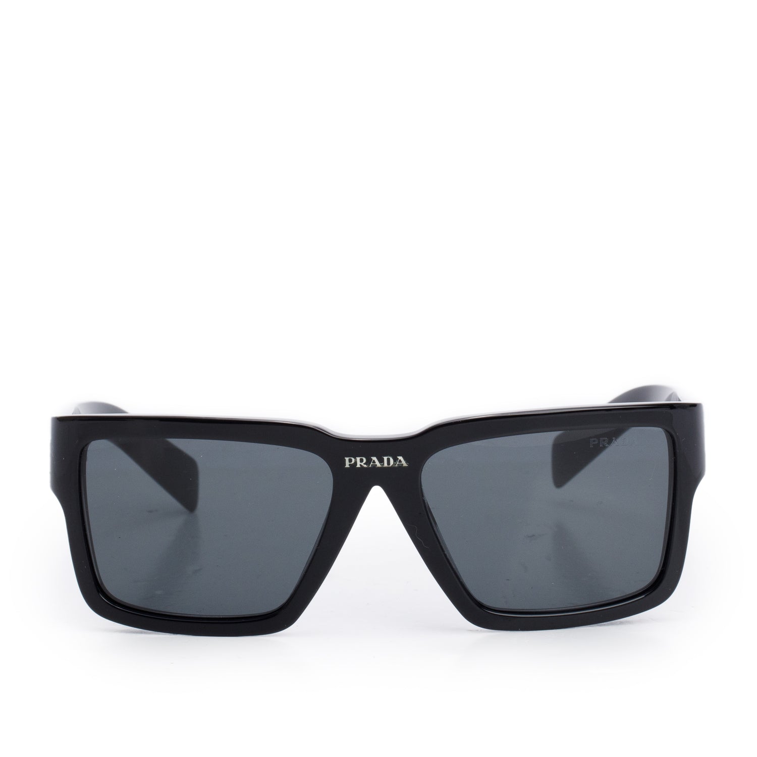 Prada SPR 10Y Black Acetate Square Sunglasses w/ Box & Case