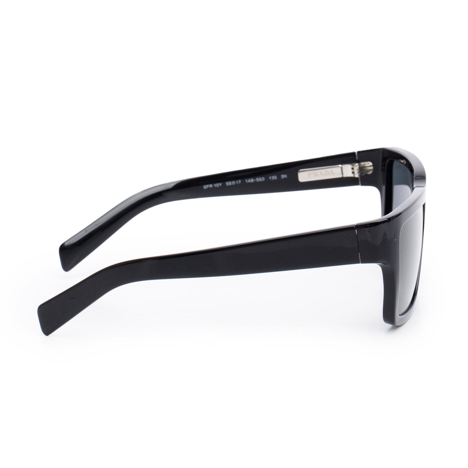 Prada SPR 10Y Black Acetate Square Sunglasses w/ Box & Case