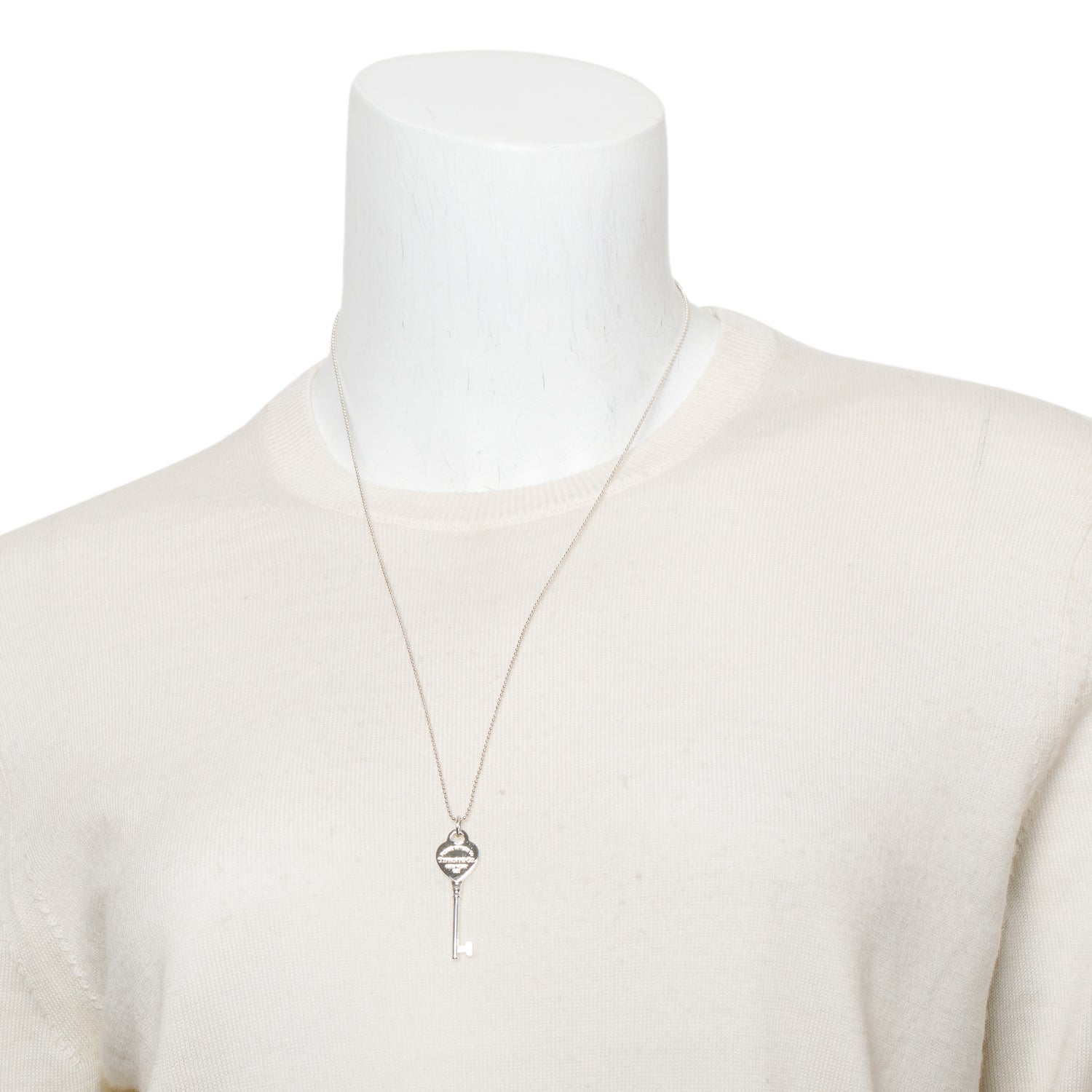 Tiffany & Co. Sterling Silver Return to Tiffany Heart Key Pendant Necklace