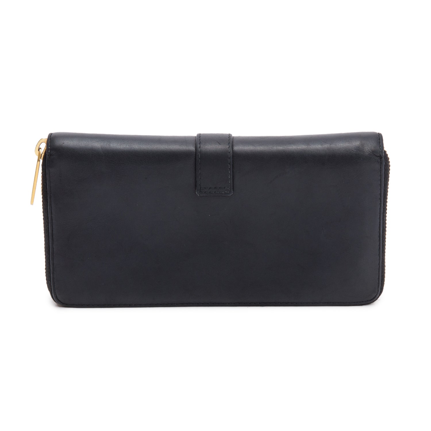 Saint Laurent Black Calfskin Y Ligne Zip Around Wallet w/ Box