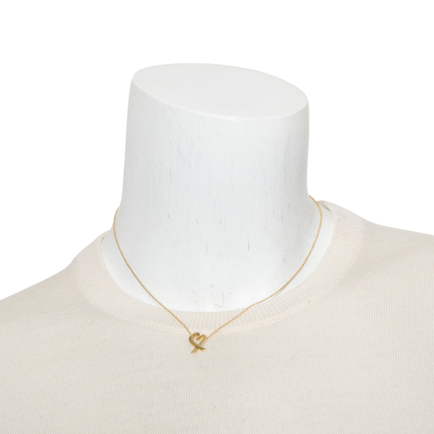 Tiffany & Co. Paloma Picasso 18k Yellow Gold Small Loving Heart Pendant Necklace w/ Box