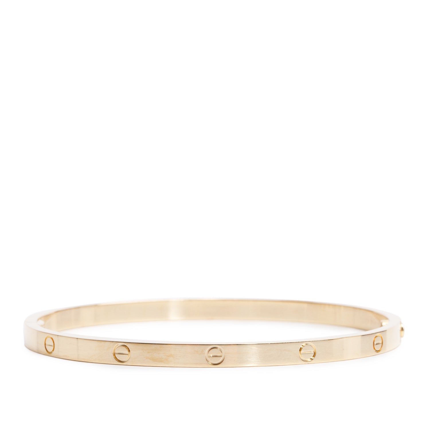 Cartier 18k Yellow Gold 3.65 MM Love Bracelet, Small Model, Size 17 w/ Certificate & Receipt