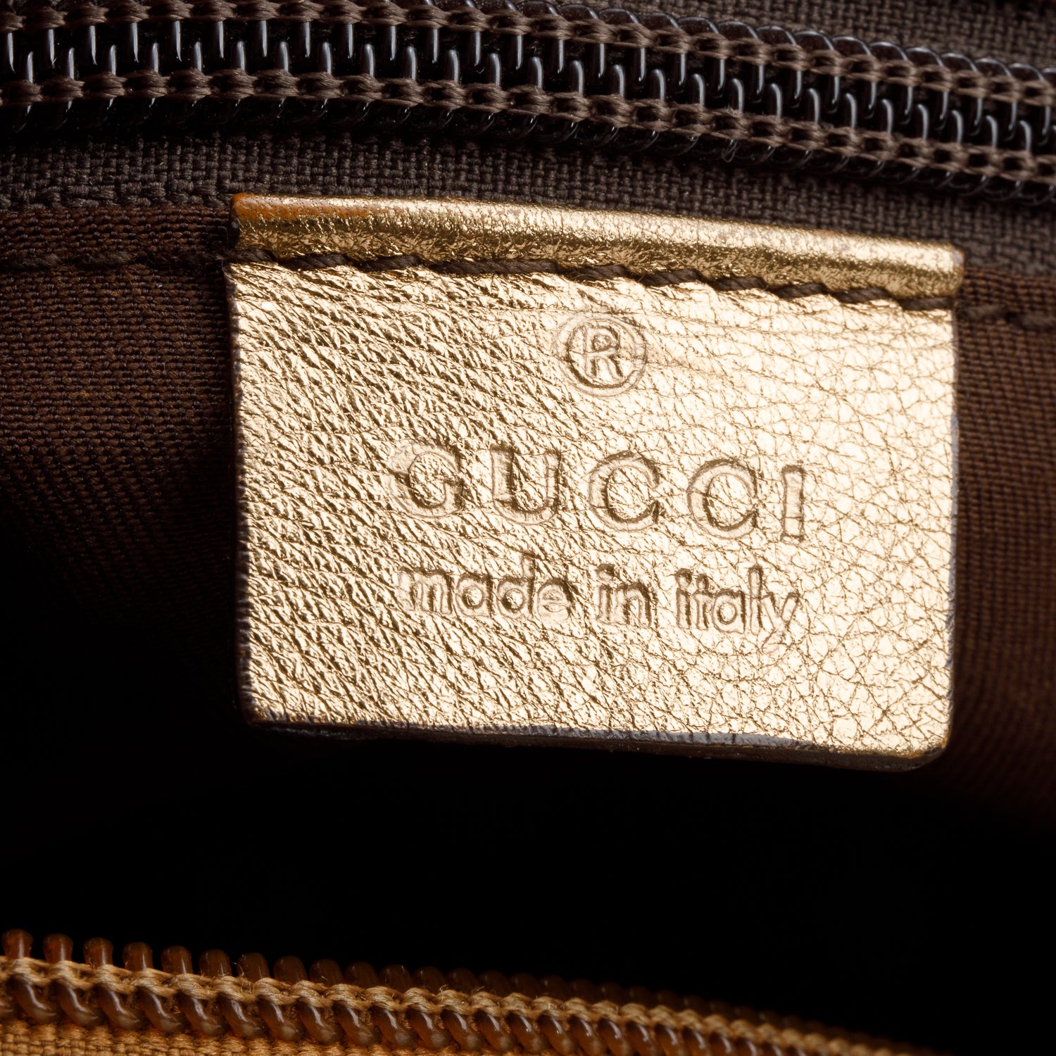 Gucci Gold Leather Trim GG Canvas Perforated Medium Messenger Bag