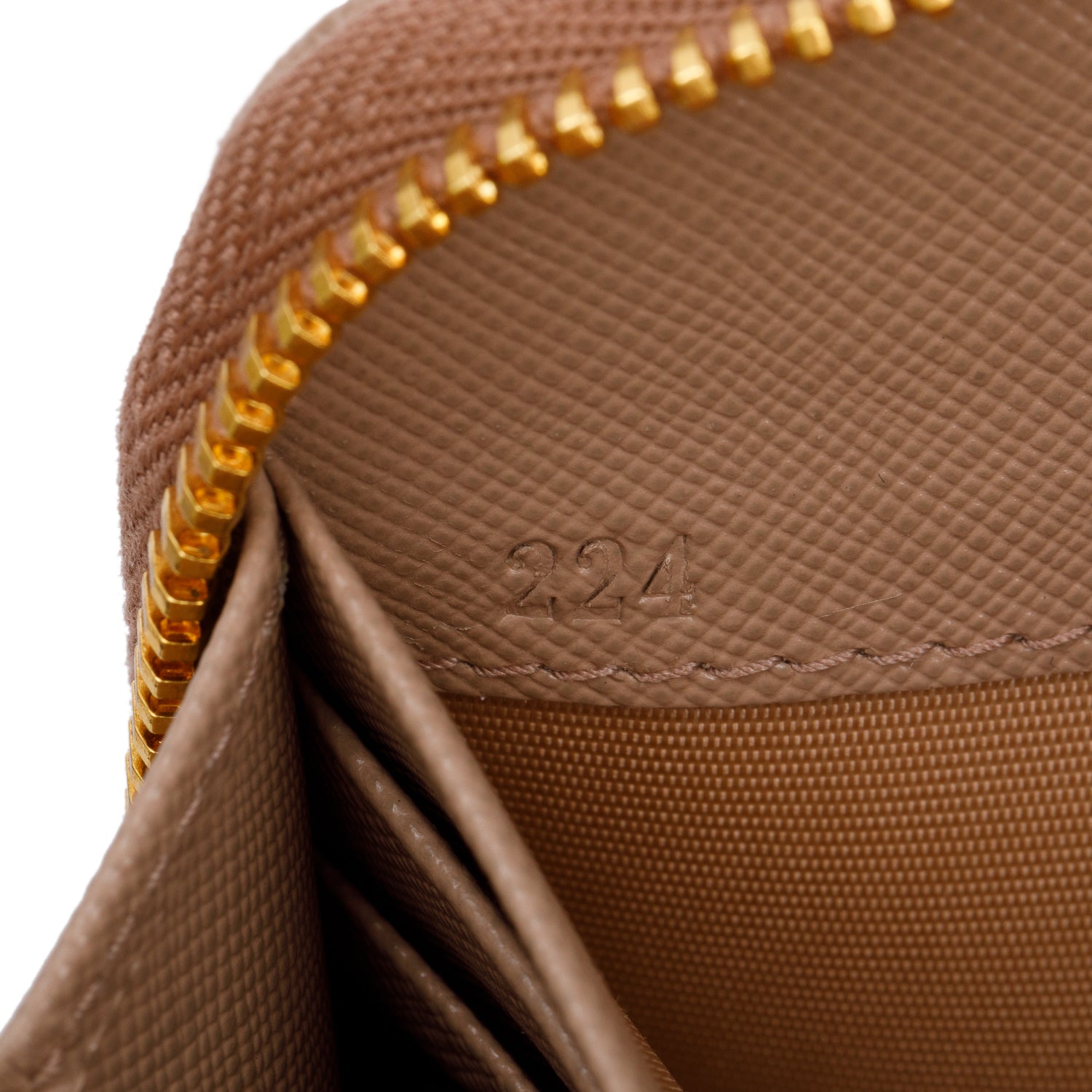 Prada Beige Saffiano Leather Zip Around Wallet w/ Box