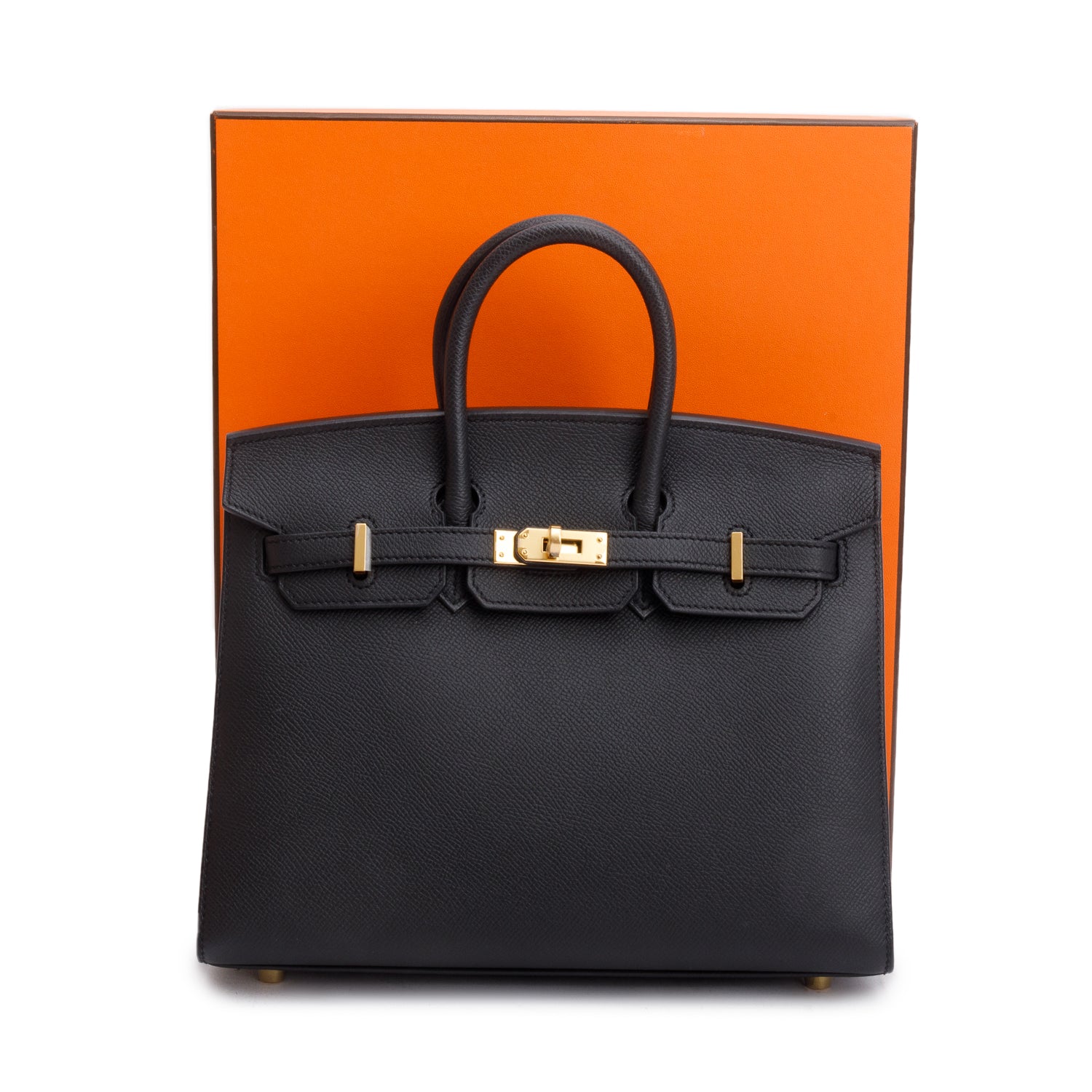 Hermes 2023 Noir Epsom Birkin Sellier 25 w/ Box