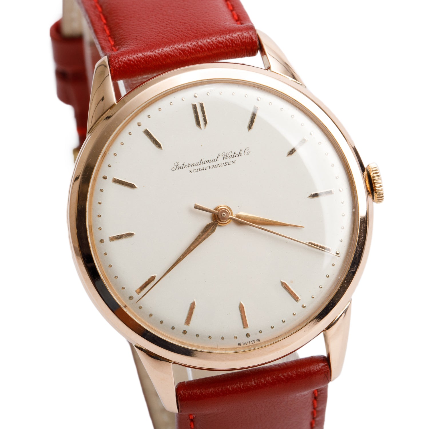 IWC Vintage 18k Rose Gold 36 MM Manual Watch