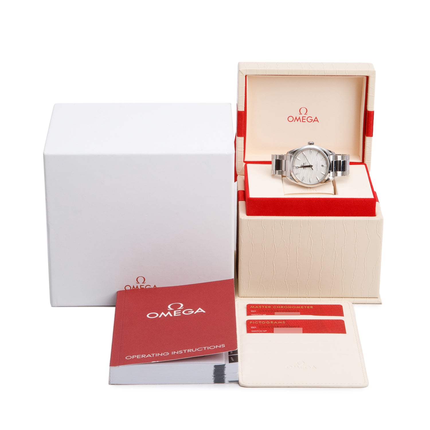 Omega Stainless Steel Seamaster Aqua Terra 150M Co-Axial Master Chronometer 38 MM Automatic Watch Silver Dial w/ Box & Papers