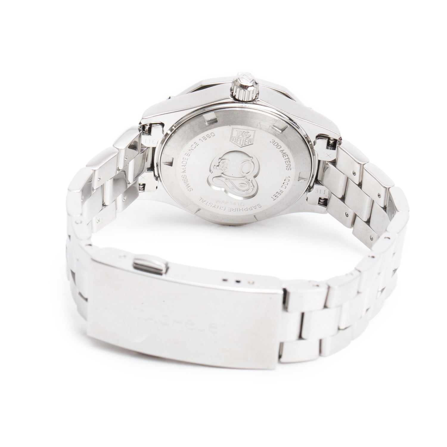 Tag Heuer Stainless Steel Diamond Bezel Aquaracer 27 MM Quartz Watch Black Diamond Dial WAF141D w/ Box & Papers