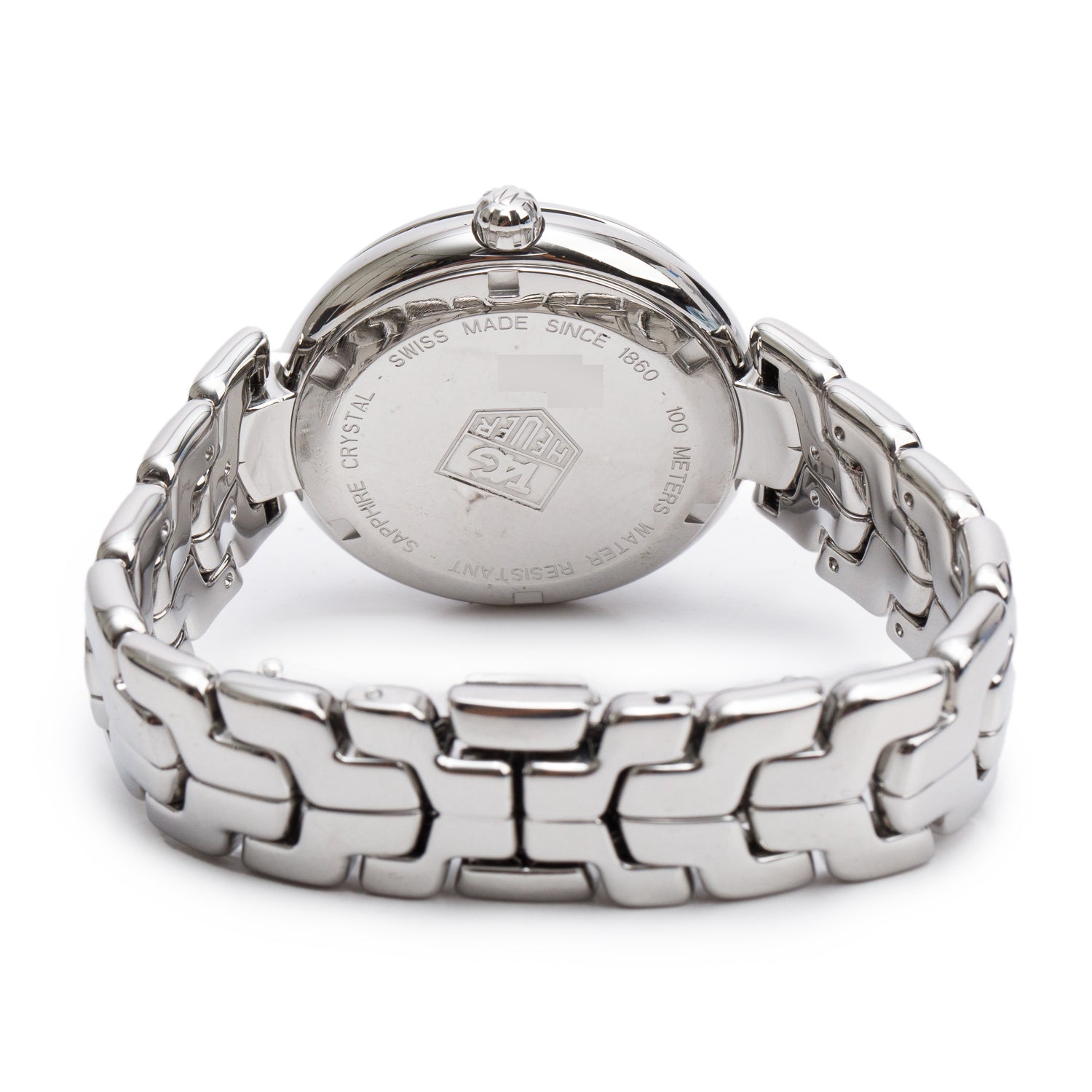 Tag Heuer Stainless Steel Link 34.5 MM Quartz Watch Guilloche Silver Dial WAT1314 w/ Box