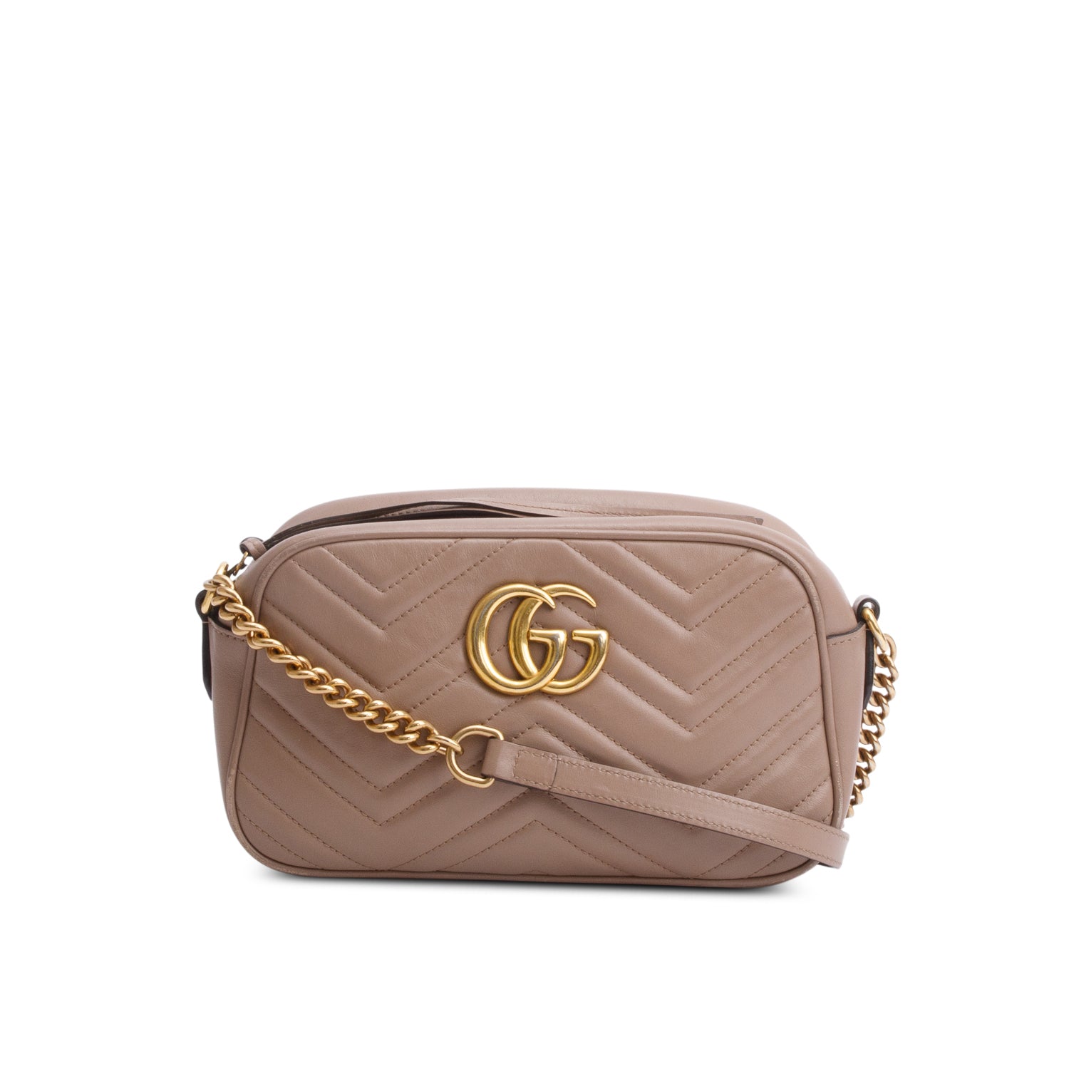Gucci Beige GG Marmont Matelasse Small Camera Bag