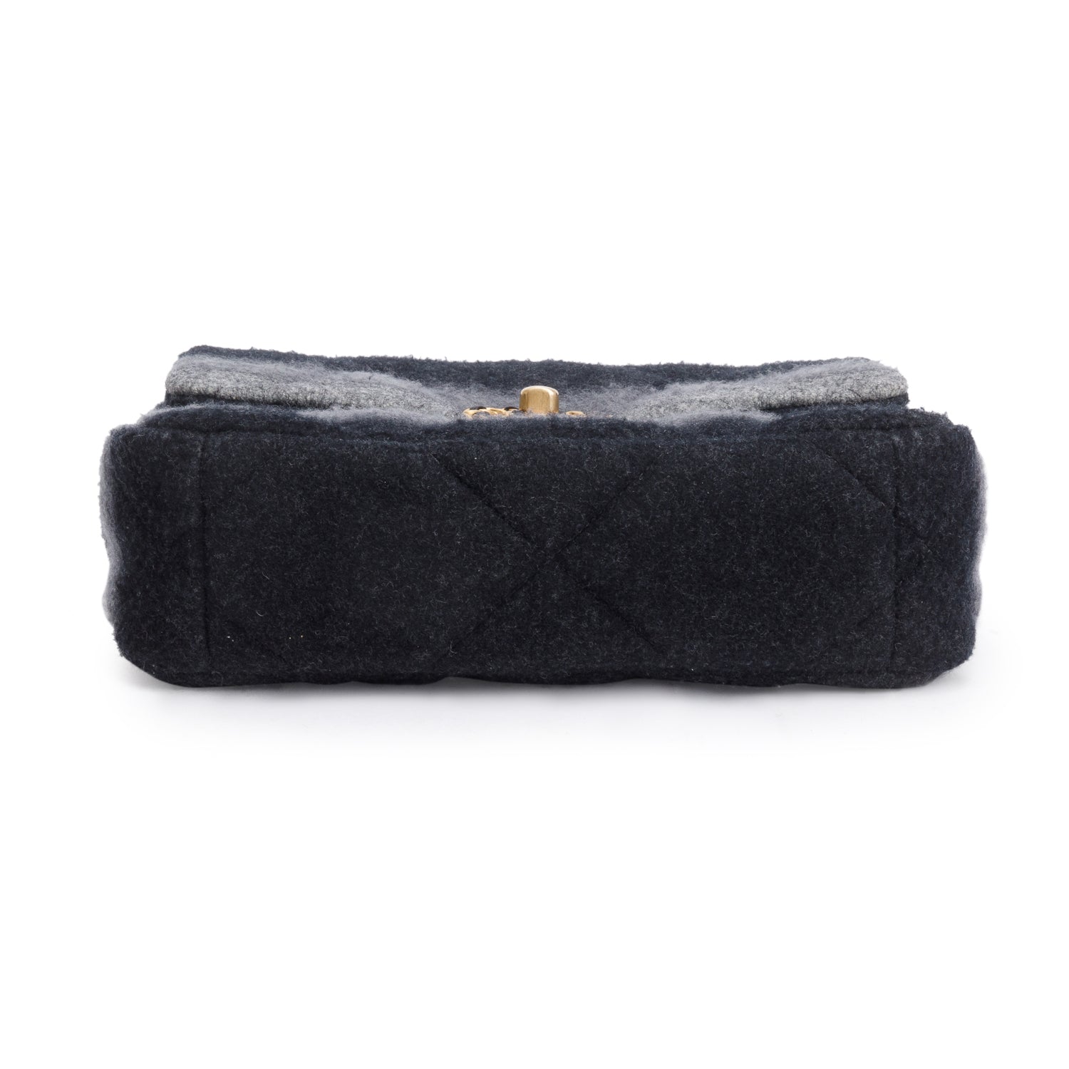 Chanel 2021 Black & Grey Wool Medium 19 Flap Bag w/ Box & Receipt