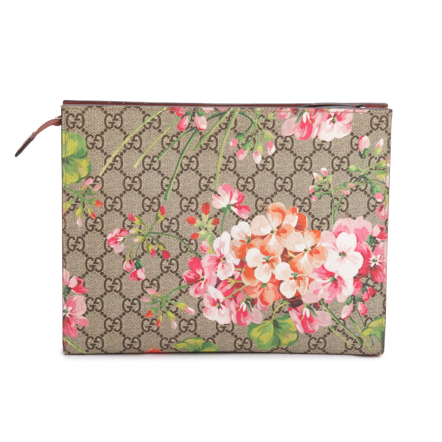 Gucci GG Supreme Blooms Large Cosmetics Zip Pouch w/ Box