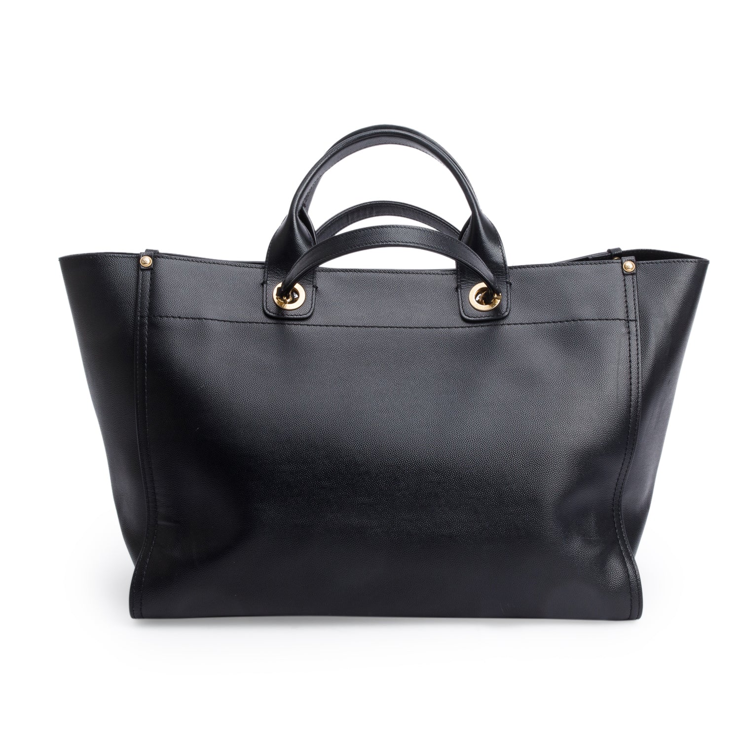 Chanel Black Caviar Leather Medium Studded Deauville Tote w/ Authenticity Card