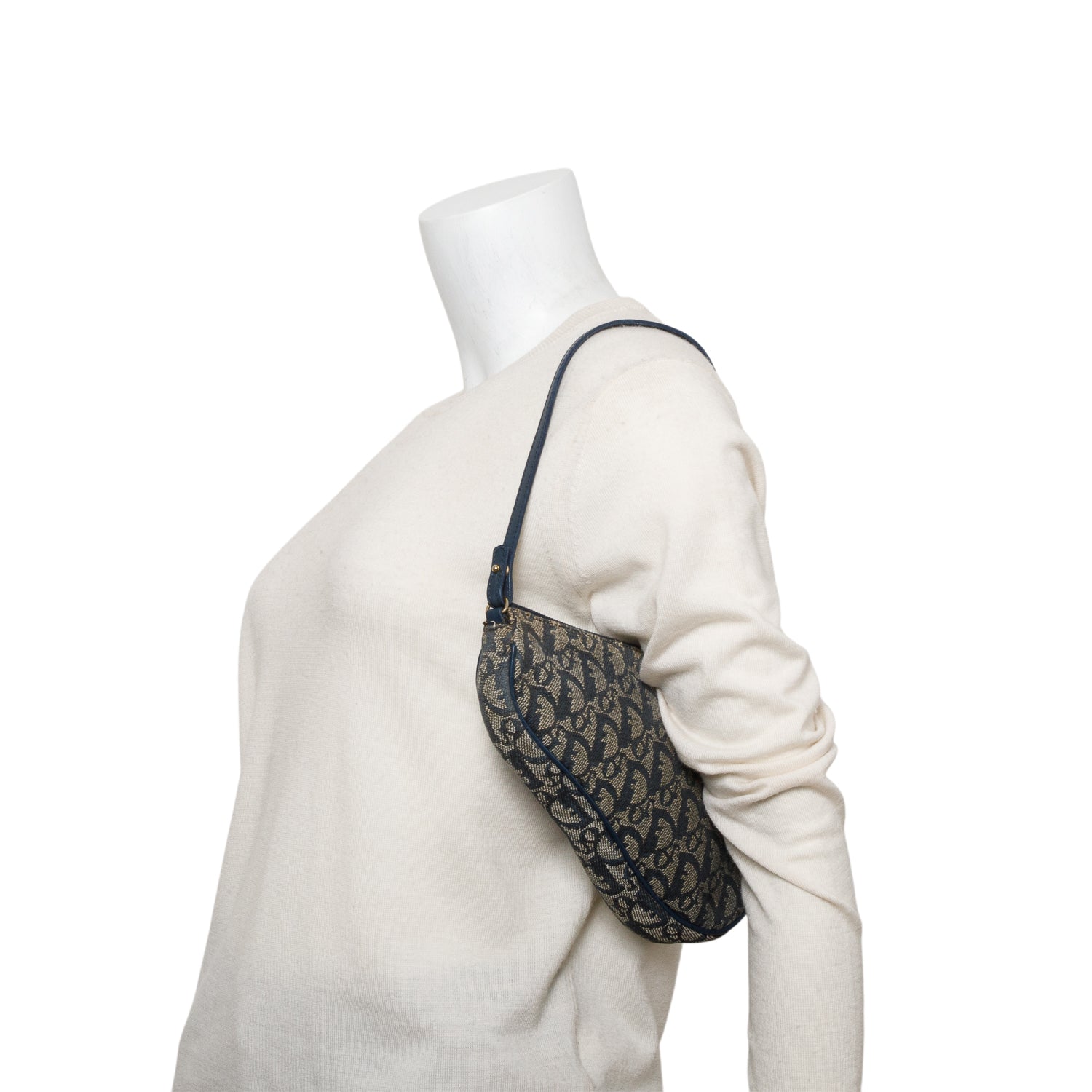 Christian Dior Navy Diorissimo Saddle Pochette