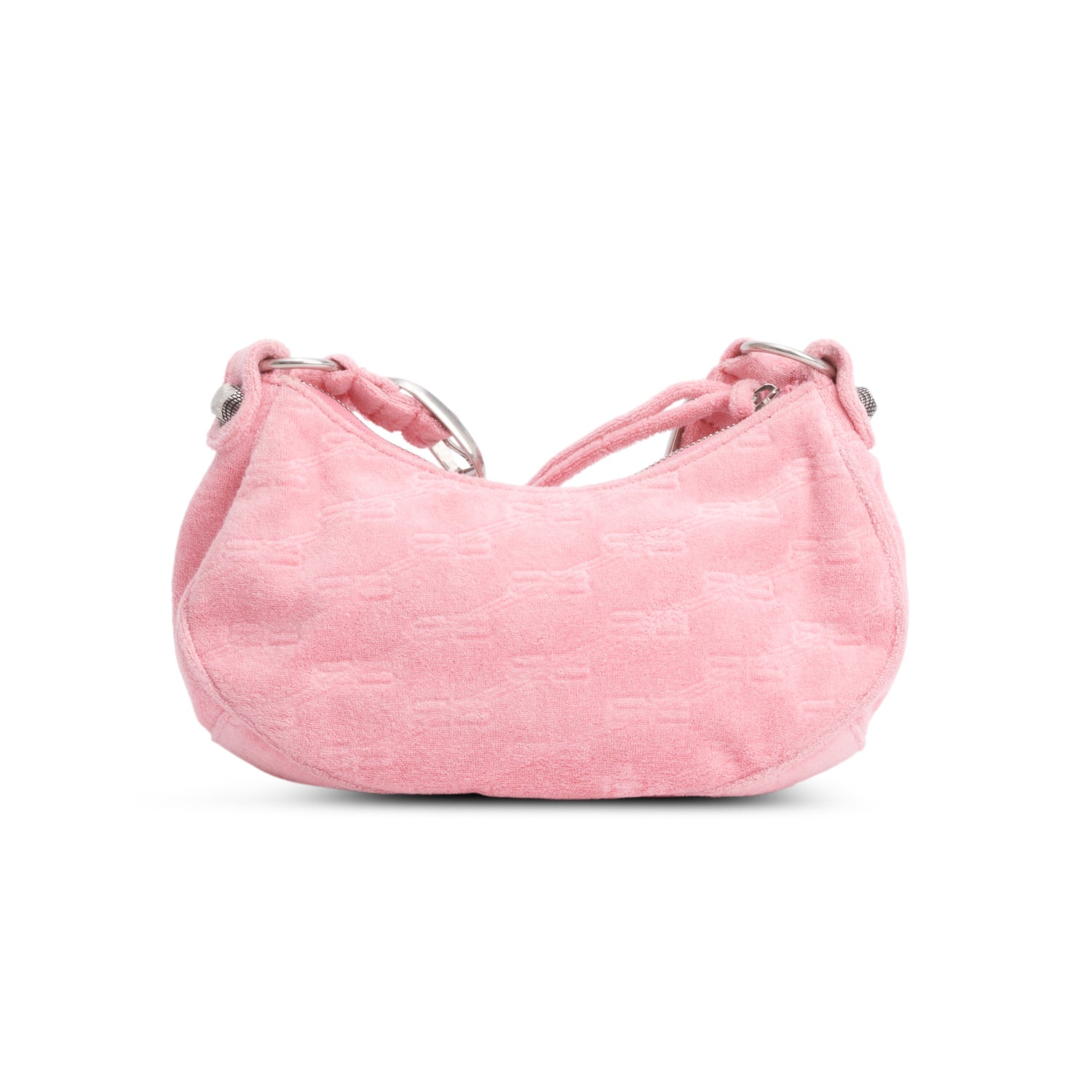 Balenciaga Pink BB Terry Cloth Le Cagole XS Shoulder Bag
