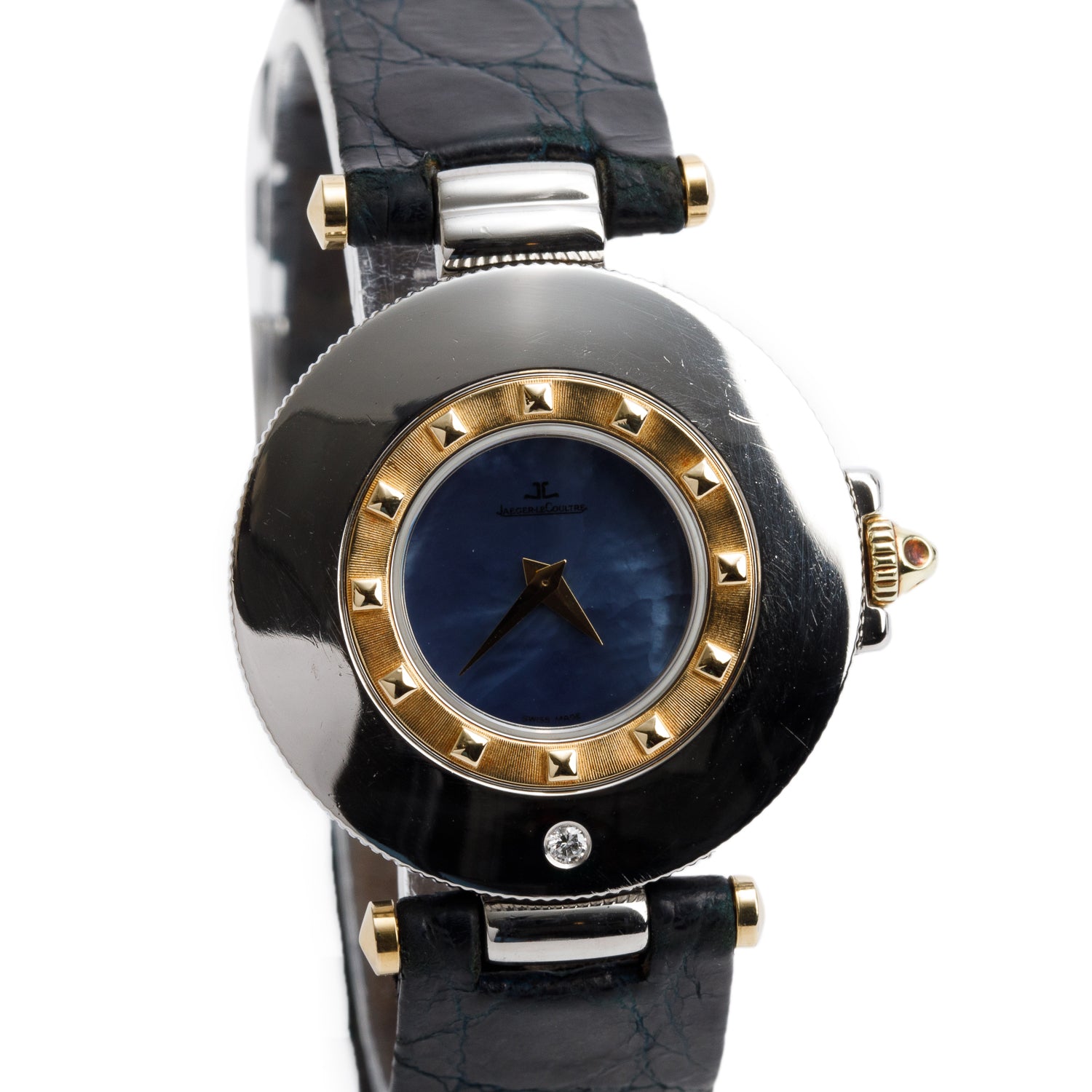 Jaeger LeCoultre Two-Tone Stainless Steel Rendez-Vous 30 MM Quartz Watch Blue Mother of Pearl Dial