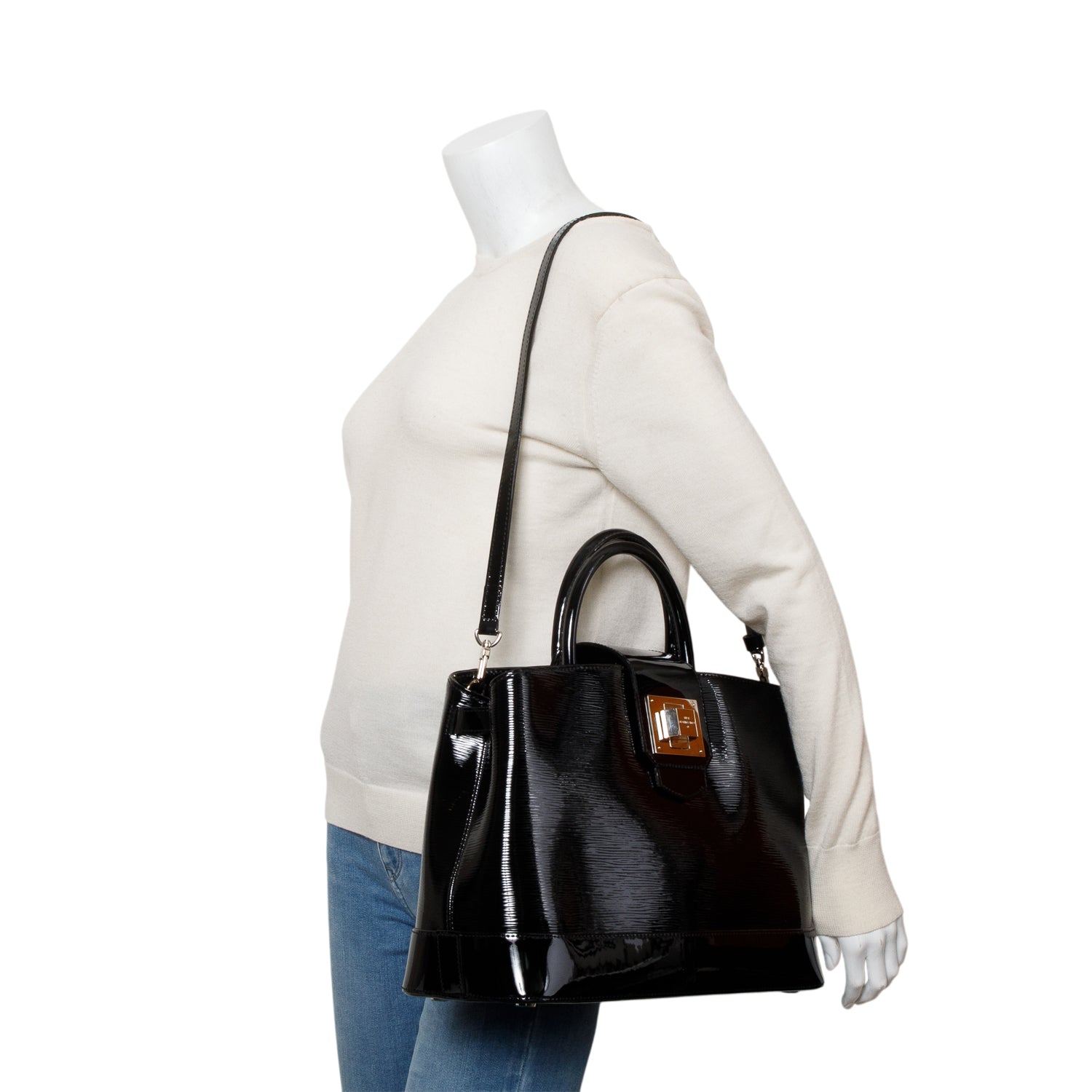 Louis Vuitton Black Electric Epi Leather Mirabeau GM w/ Strap & Receipt