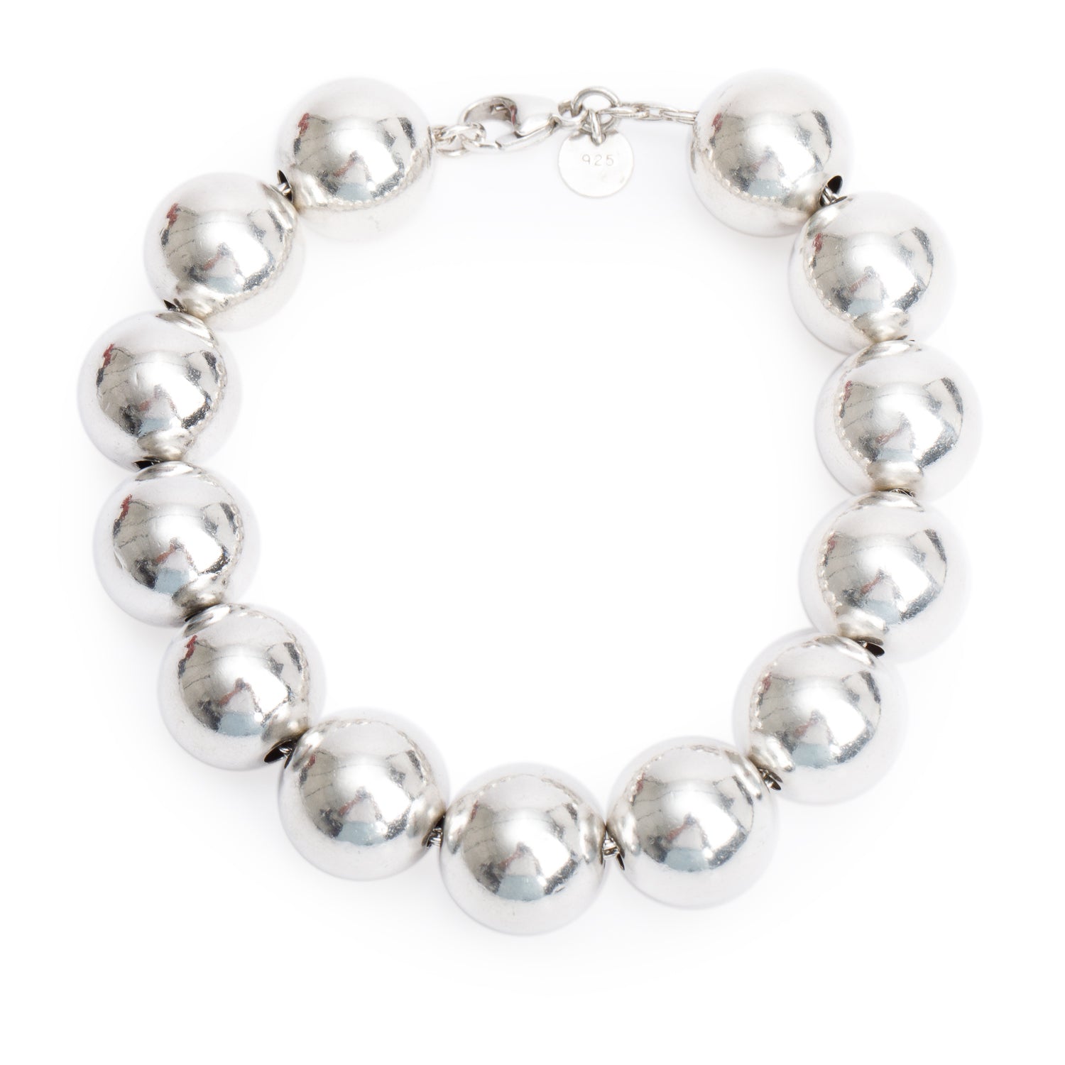 Tiffany & Co. Sterling Silver Extra Large 14 MM HardWear Ball Bracelet