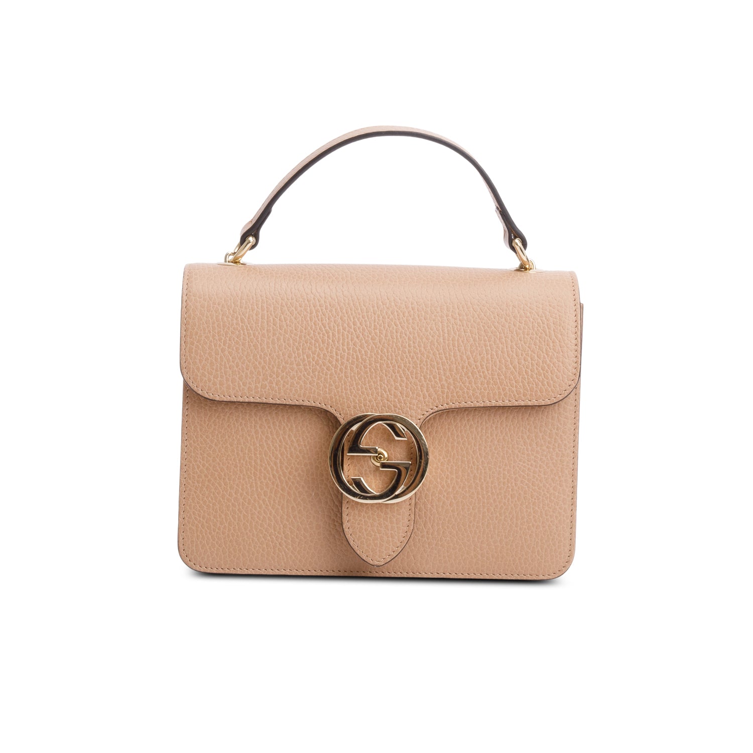 Gucci Beige Dollar Calfskin Small Interlocking G Shoulder Bag