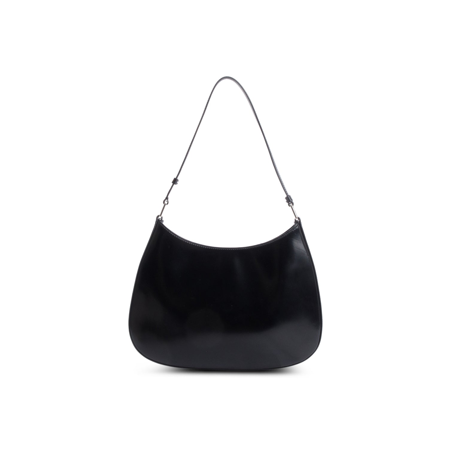 Prada Black Patent Leather Spazzolato Cleo Shoulder Bag