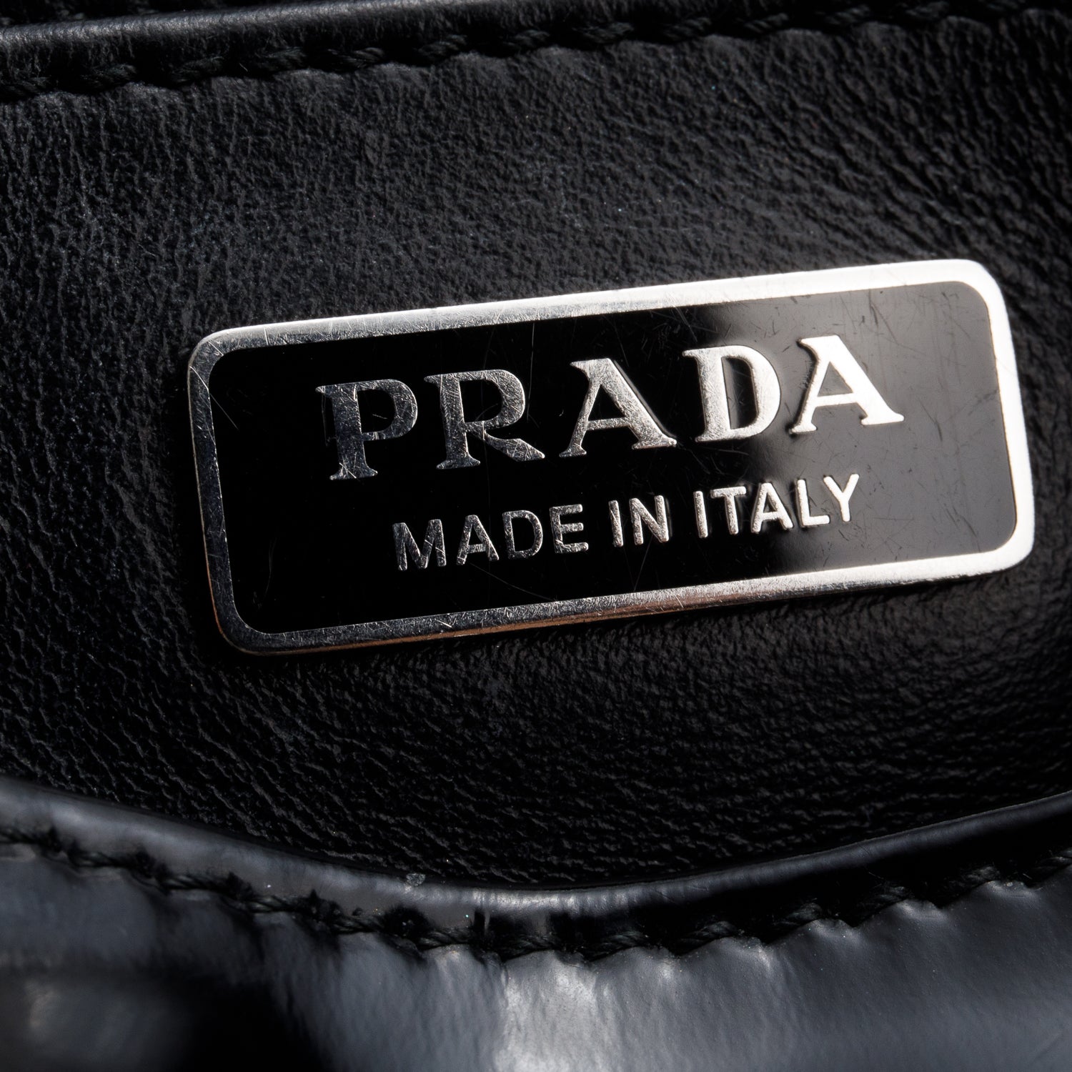 Prada Black Patent Leather Spazzolato Cleo Shoulder Bag
