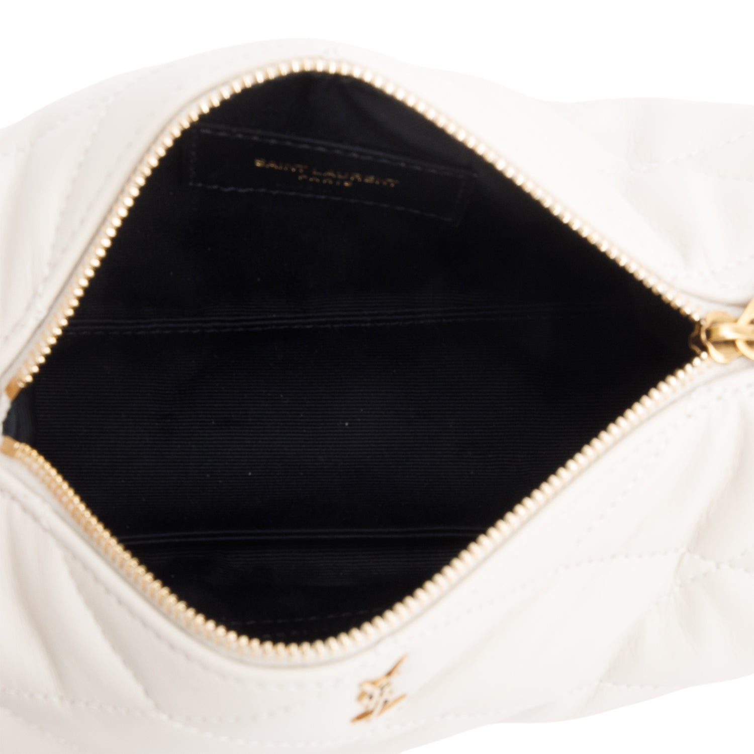 Saint Laurent 2022 Ivory Quilted Lambskin Leather Mini Sade Tube Bag