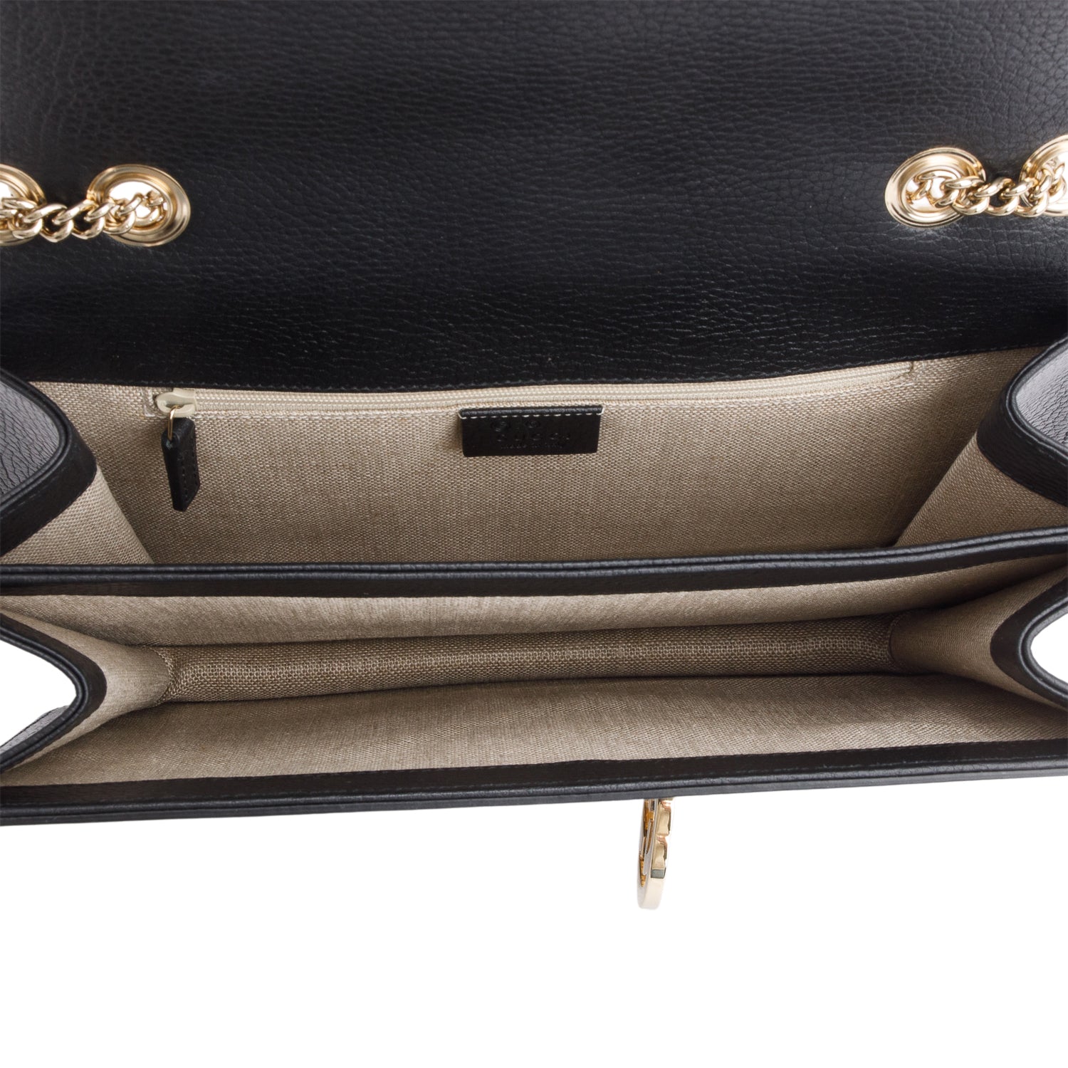 Gucci Black Calfskin Leather Medium Dollar Interlocking GG Shoulder Bag