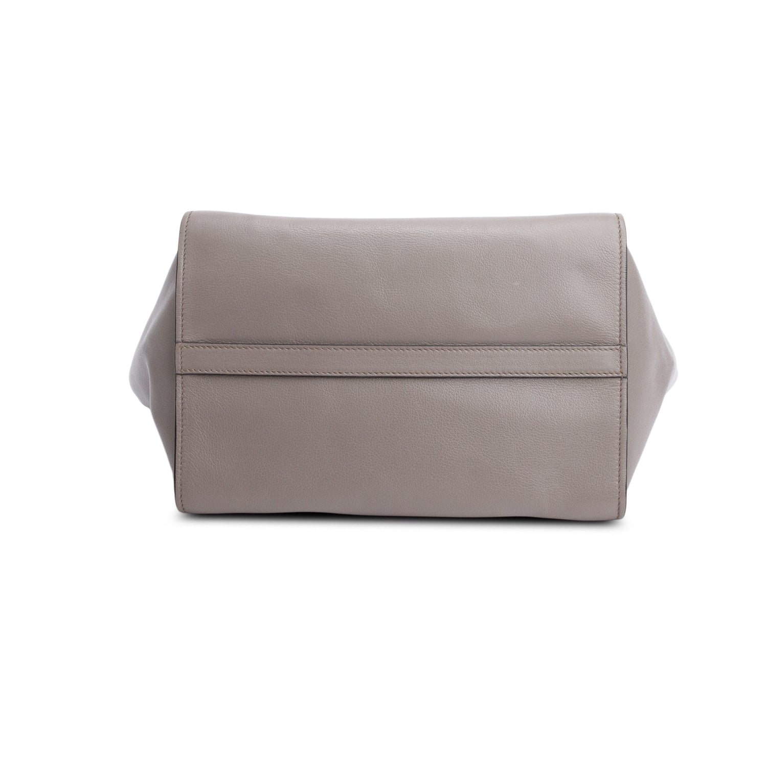 Prada Grey City Calf Small Twin Pocket Tote w/ Strap