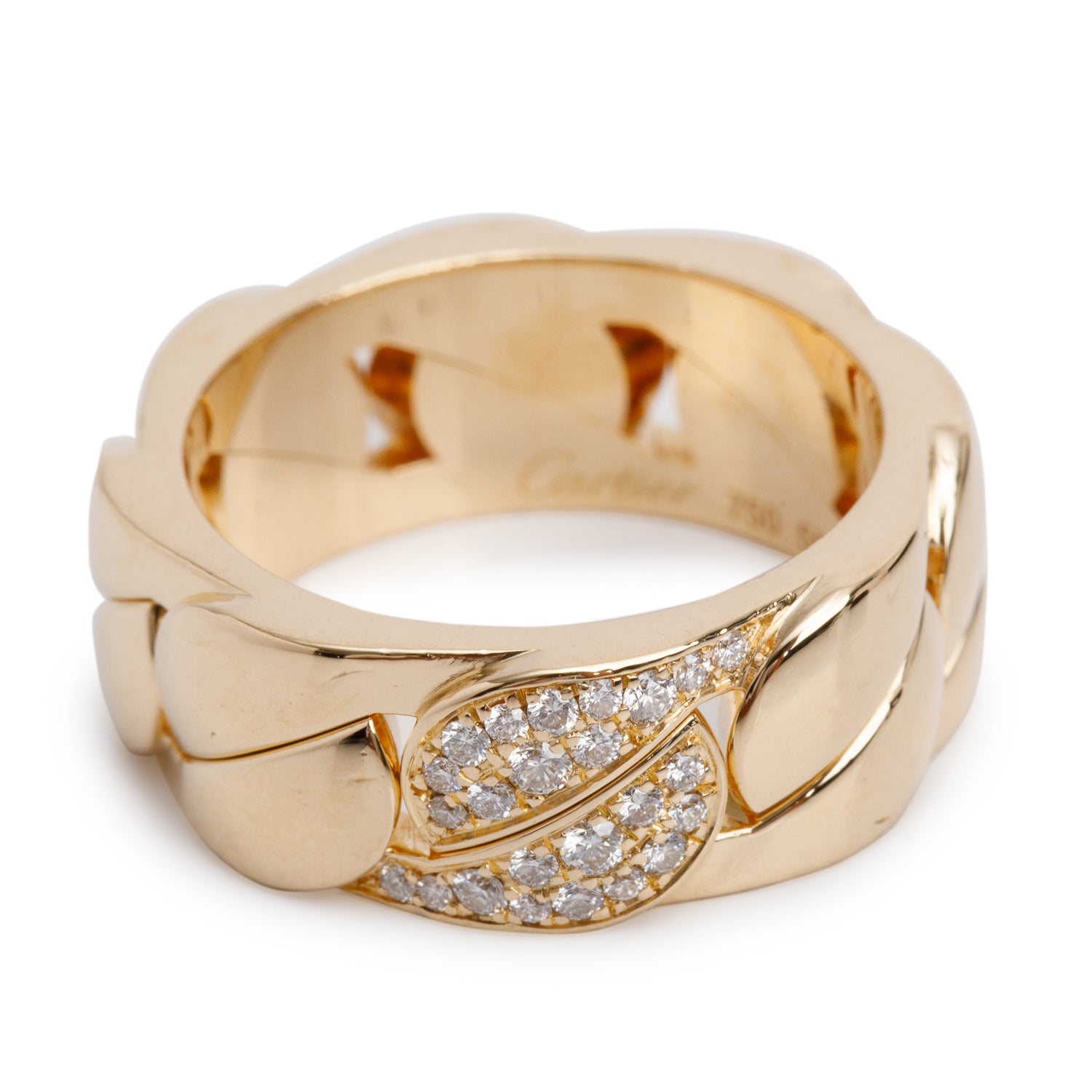 Cartier 18k Yellow Gold Diamond La Dona Ring, Size 55 7.25