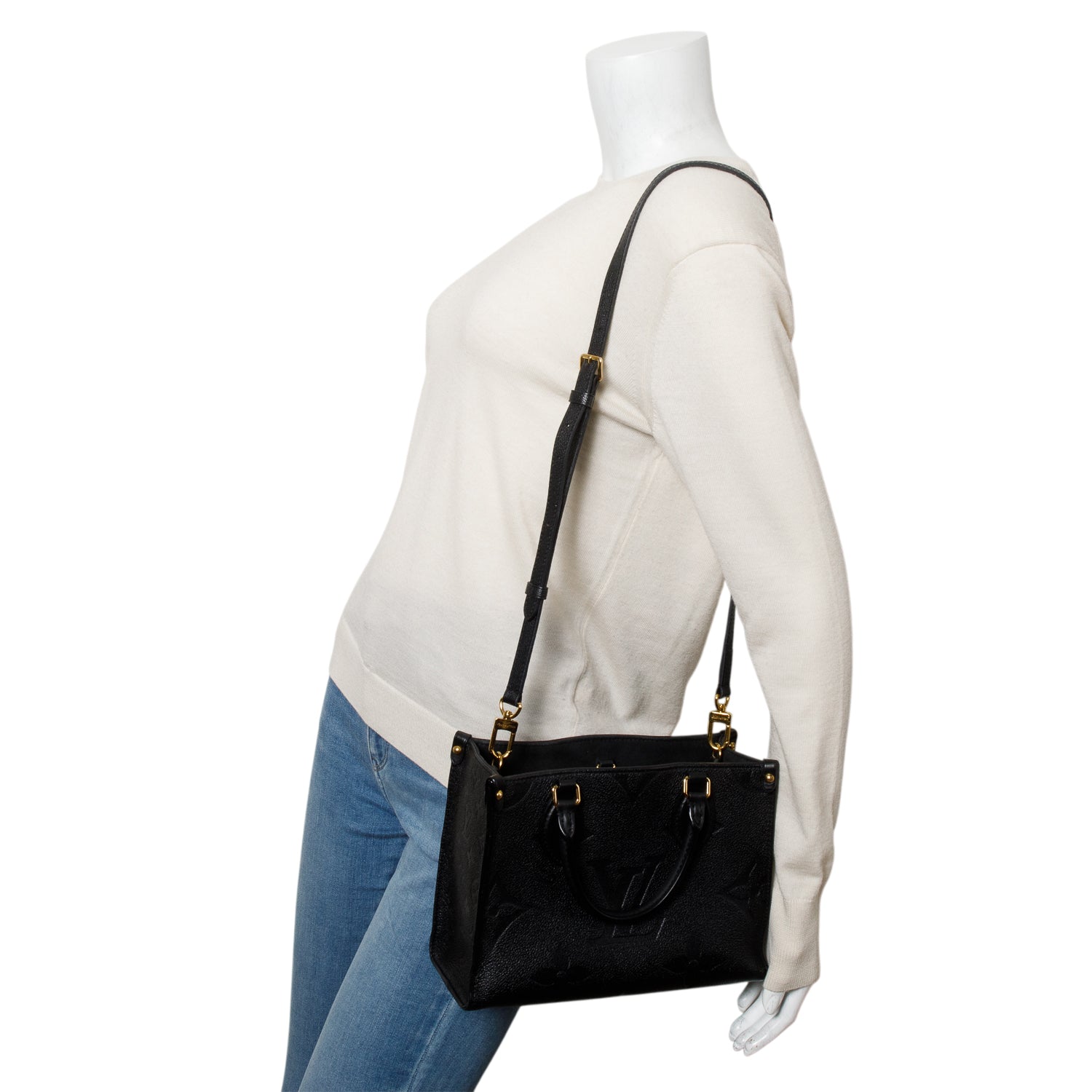 Louis Vuitton Black Empreinte Monogram OnTheGo PM w/ Strap, Box, Receipt