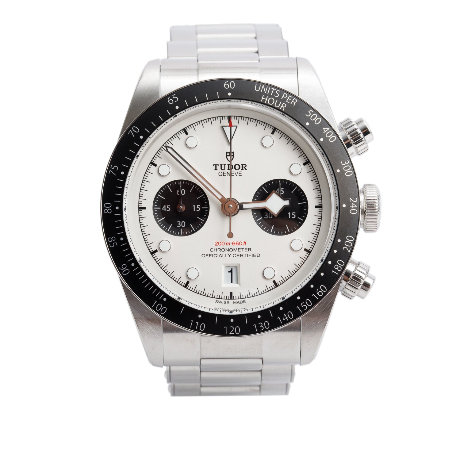 Tudor 2024 Stainless Steel Black Bay 'Panda' Chrono 41 MM Automatic Watch 79360N w/ Box & Papers