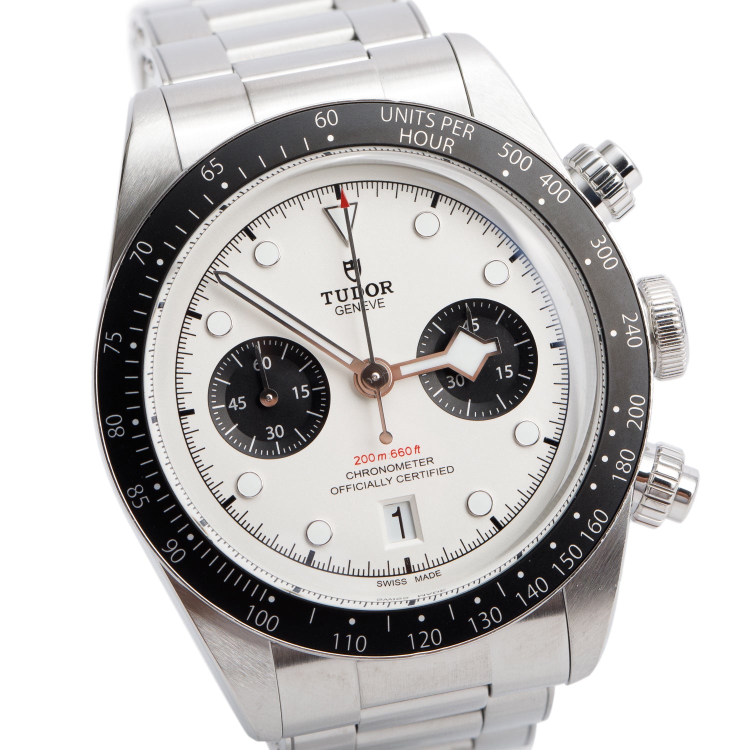 Tudor 2024 Stainless Steel Black Bay 'Panda' Chrono 41 MM Automatic Watch 79360N w/ Box & Papers
