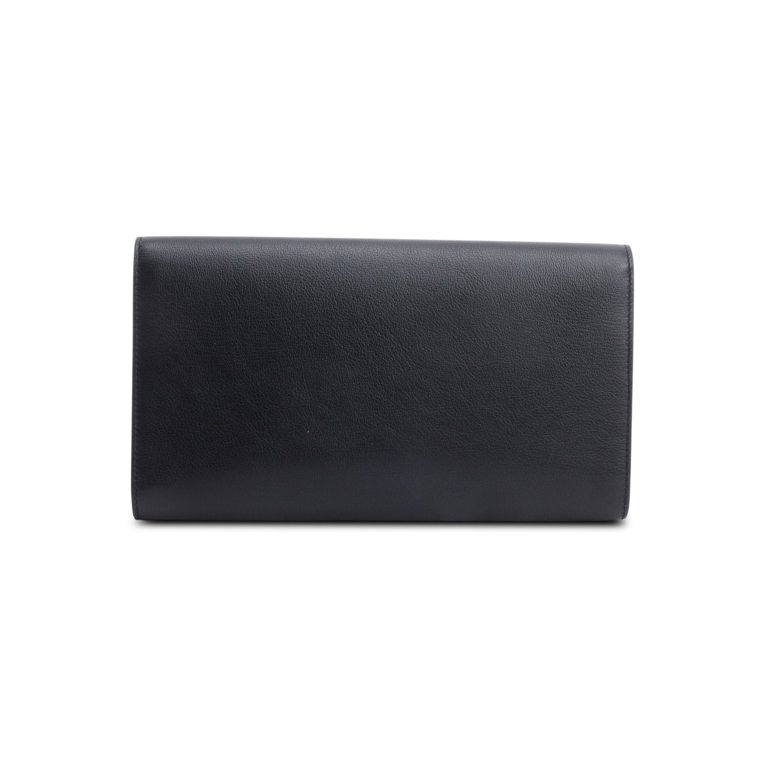 Saint Laurent Black Leather Large Belle de Jour Clutch