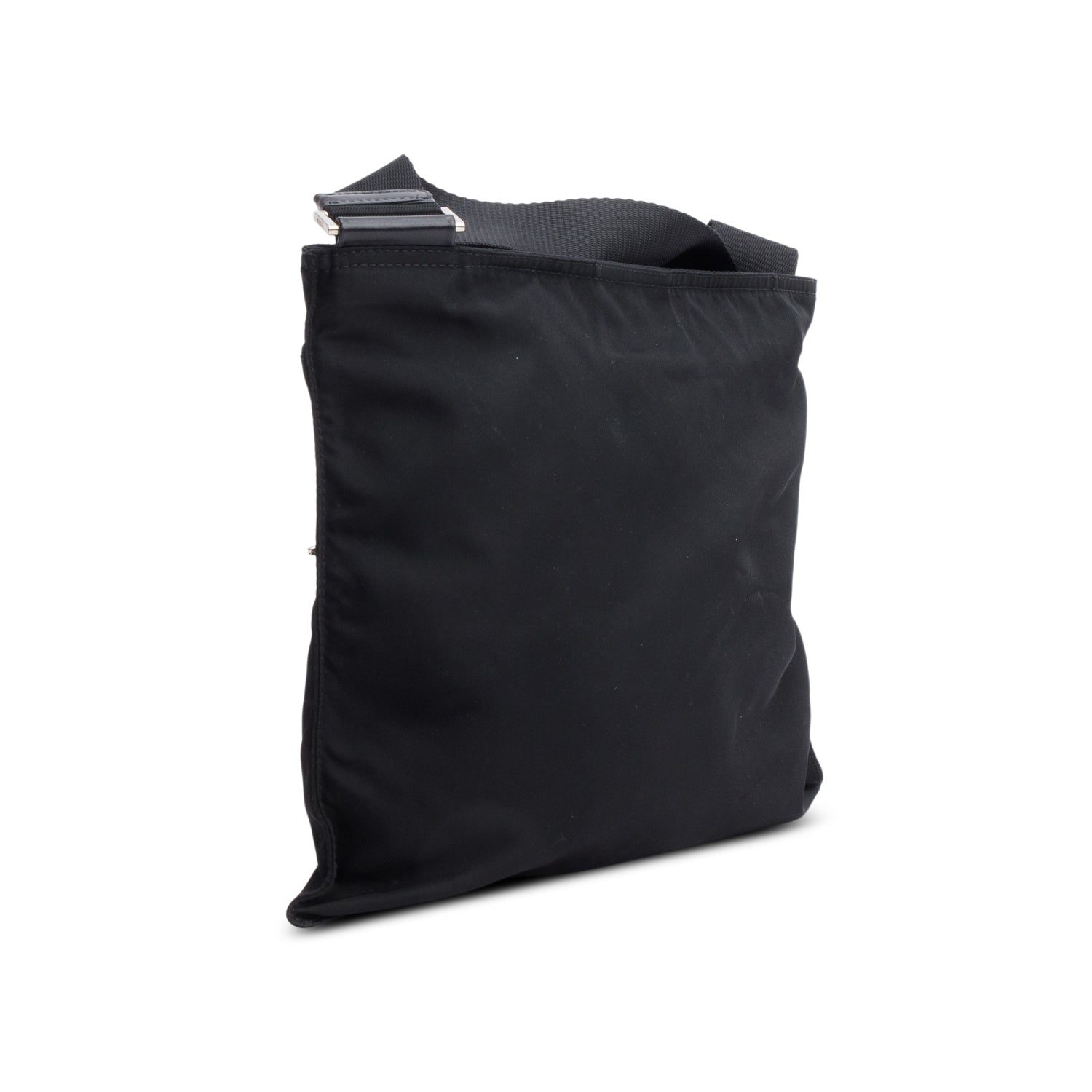 Prada Black Tessuto Nylon Vela Flat Messenger Bag