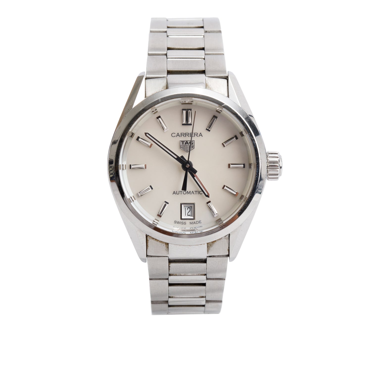 Tag Heuer 2022 Stainless Steel Carrera Date 29 MM Automatic Watch Mother of Pearl Dial WBN2410 w/ Box & Papers