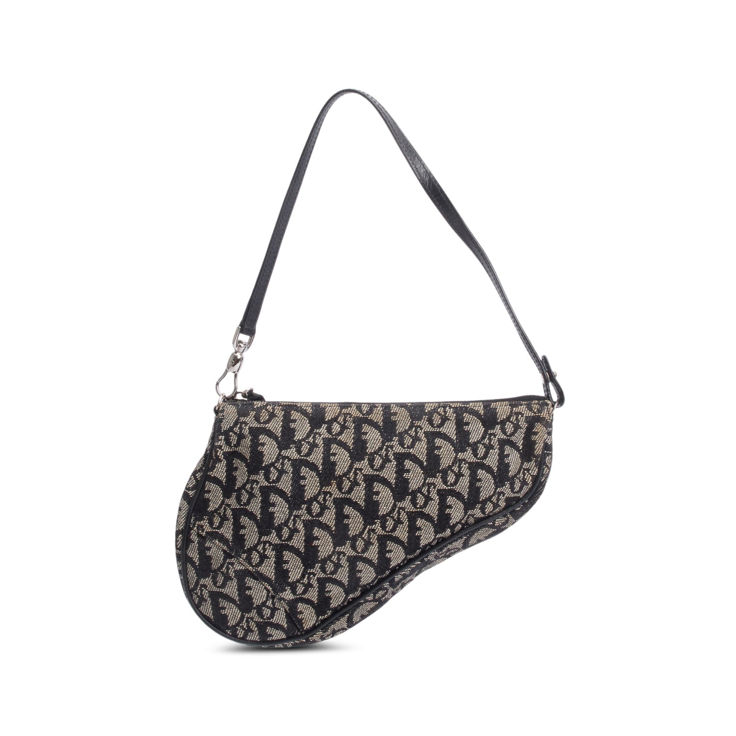 Christian Dior Black Diorissimo Saddle Pochette