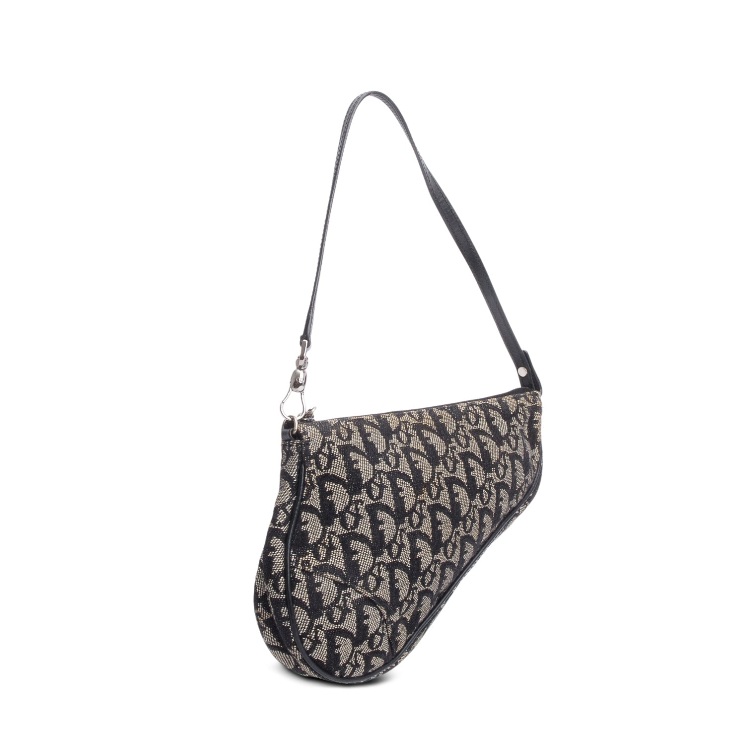 Christian Dior Black Diorissimo Saddle Pochette