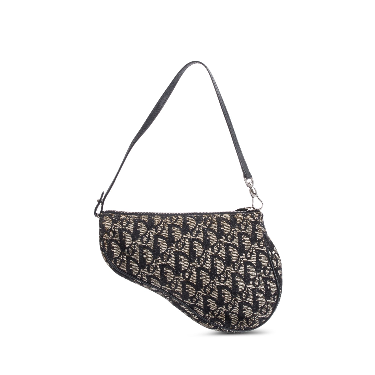 Christian Dior Black Diorissimo Saddle Pochette