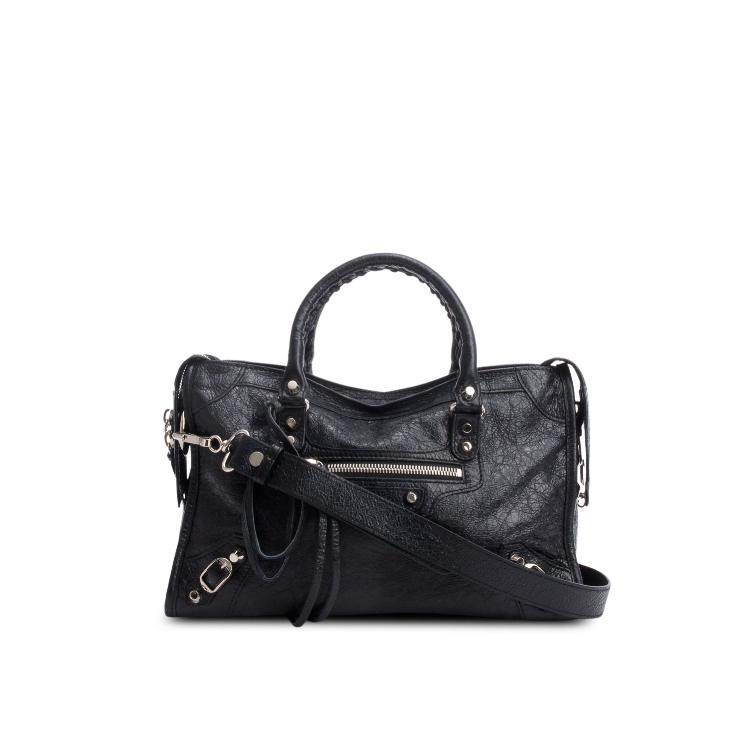 Balenciaga Black Agneau Le City Bag Small w/ Strap