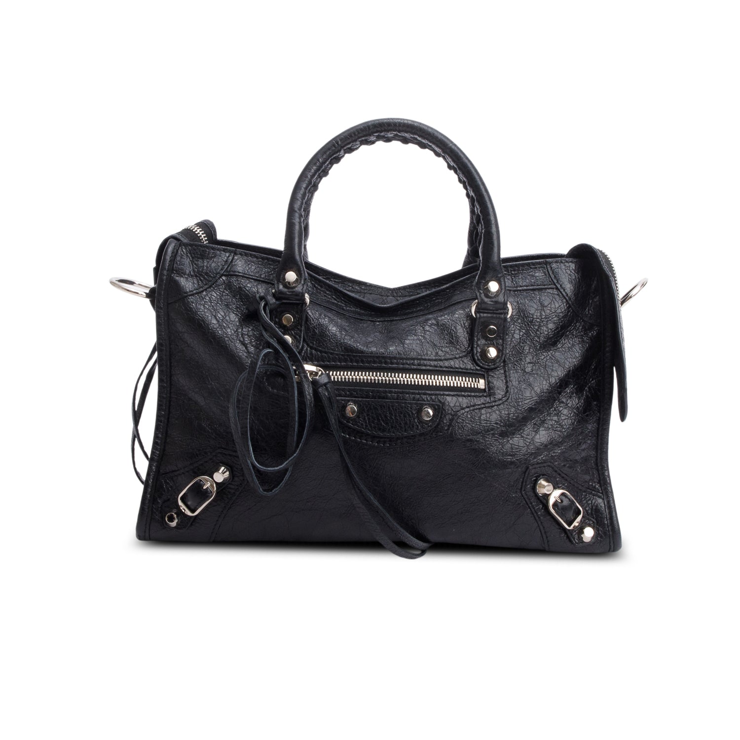 Balenciaga Black Agneau Le City Bag Small w/ Strap