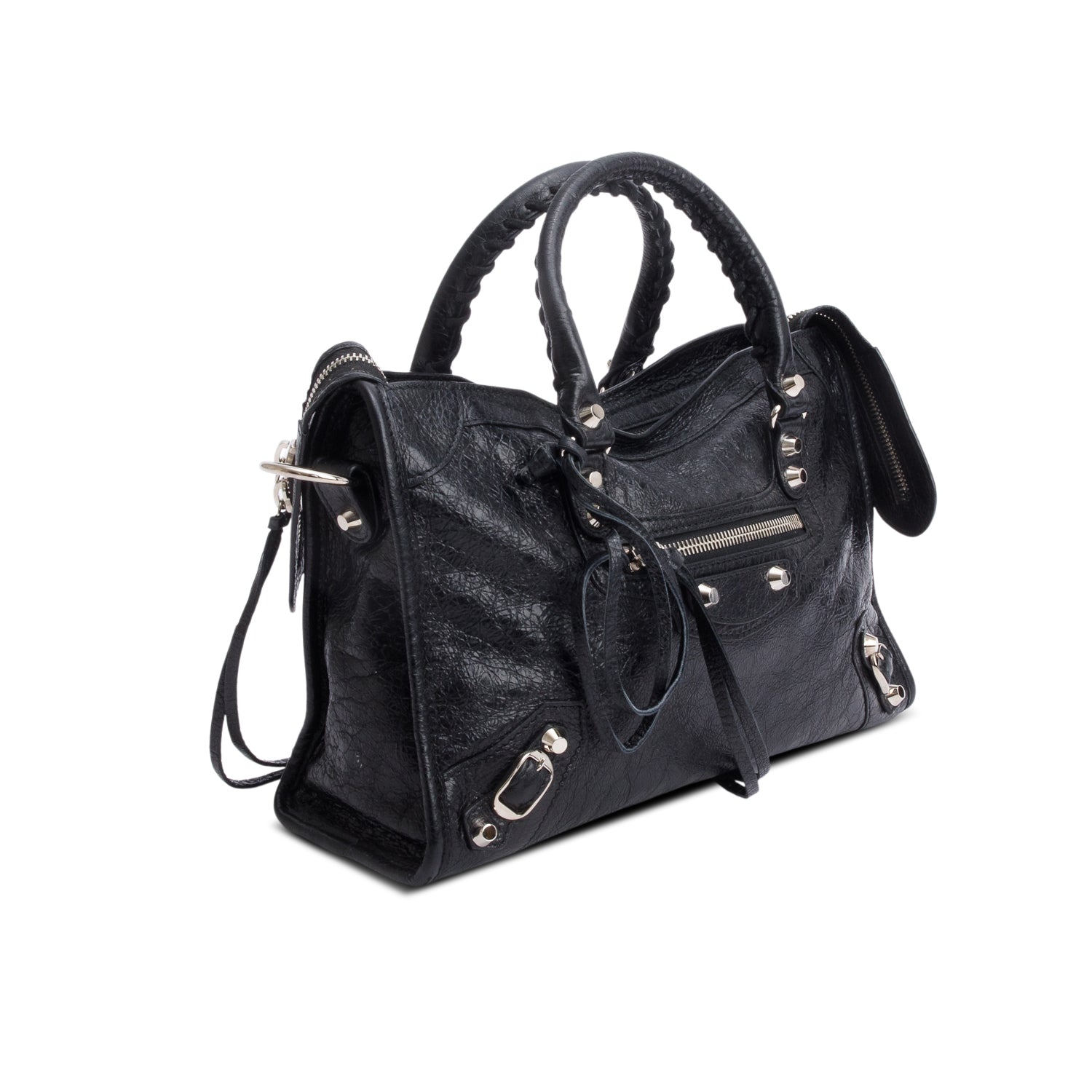 Balenciaga Black Agneau Le City Bag Small w/ Strap