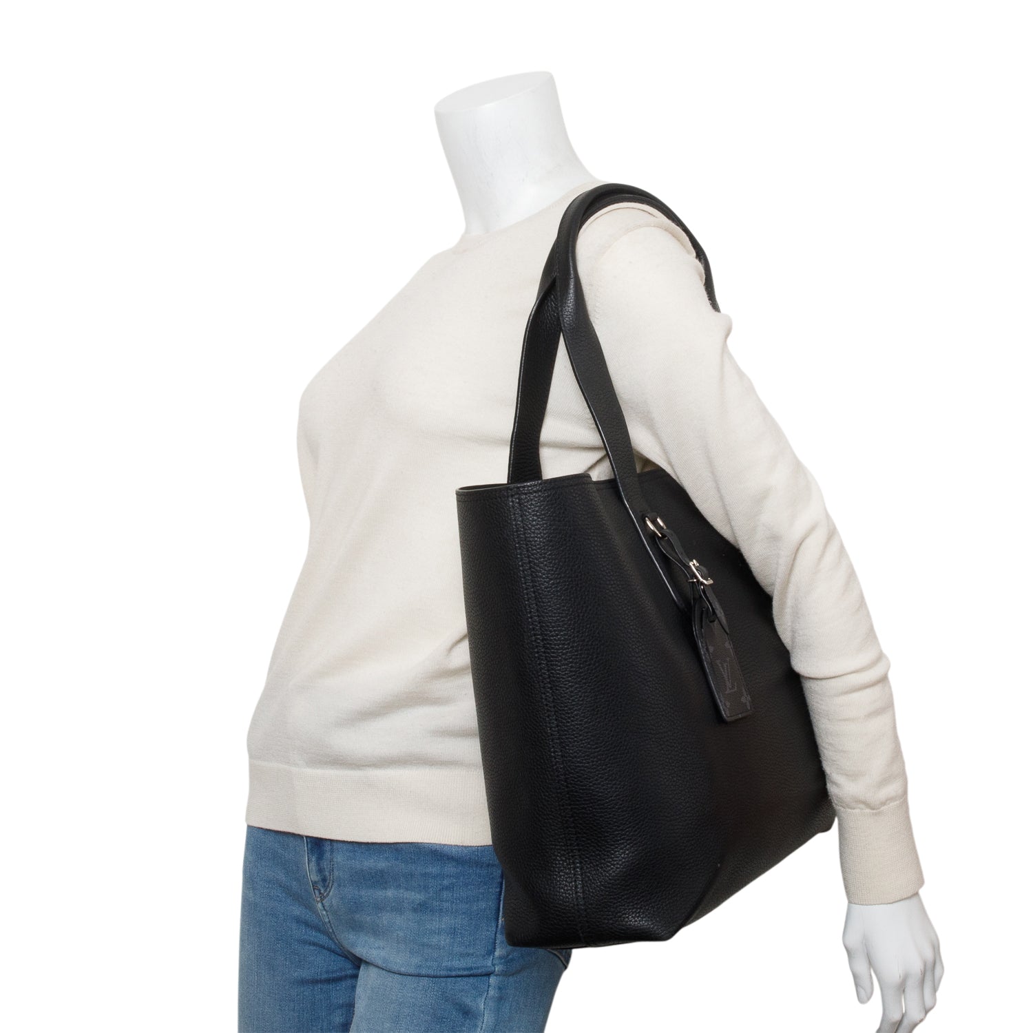 Louis Vuitton Black Taurillon Leather Cabas Voyage Tote