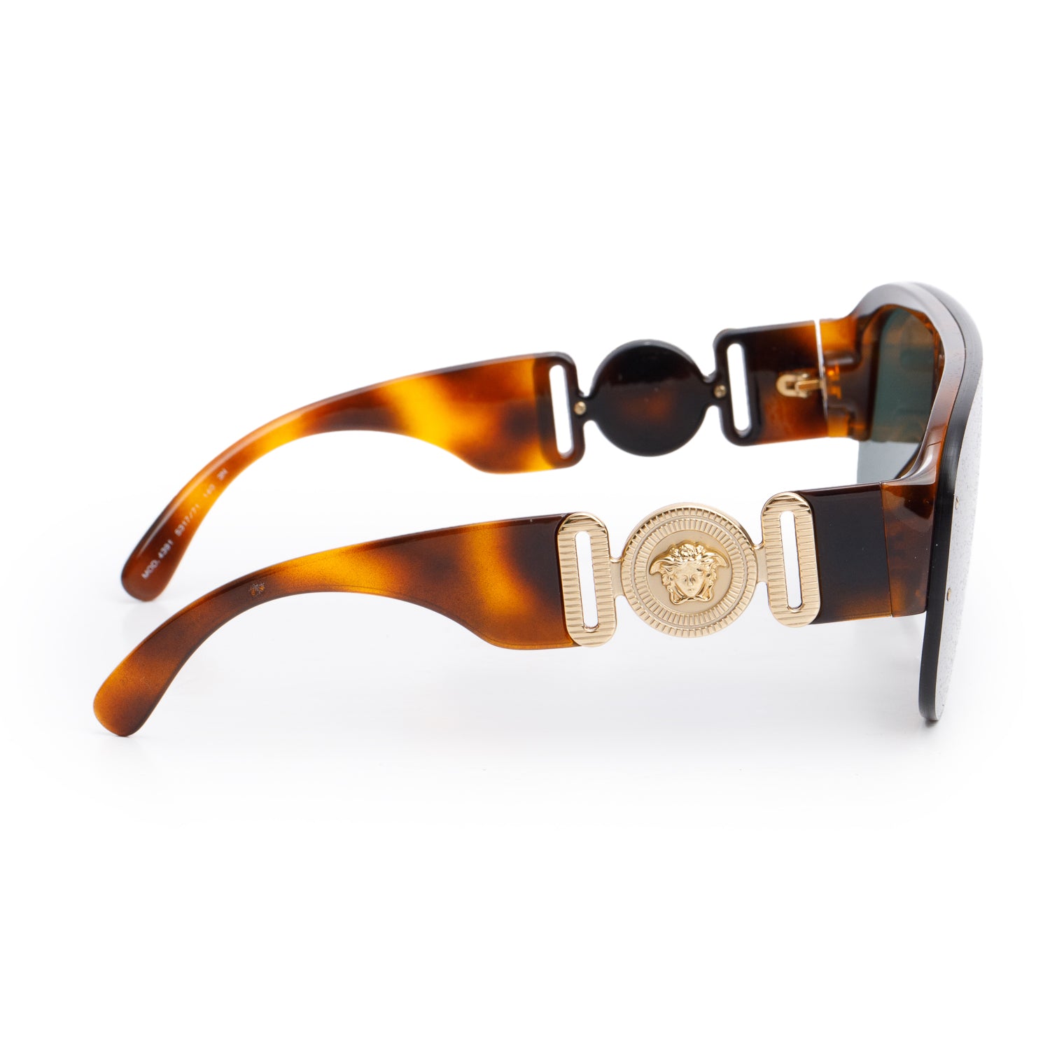 Versace 4391 Brown Havana Acetate Medusa Biggie Shield Sunglasses w/ Box & Case