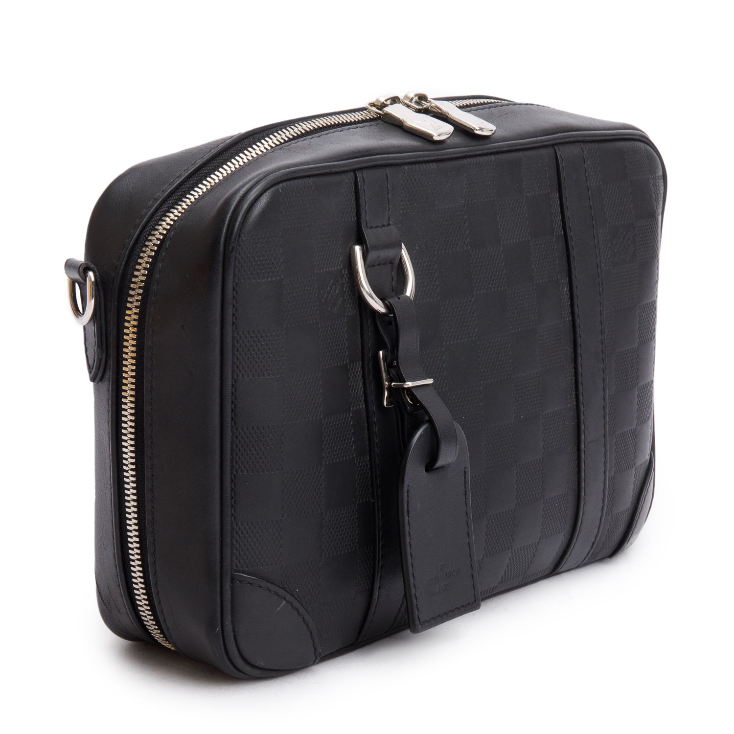 Louis Vuitton Black Damier Infini Calfskin Leather Sirius Messenger Bag w/ Box