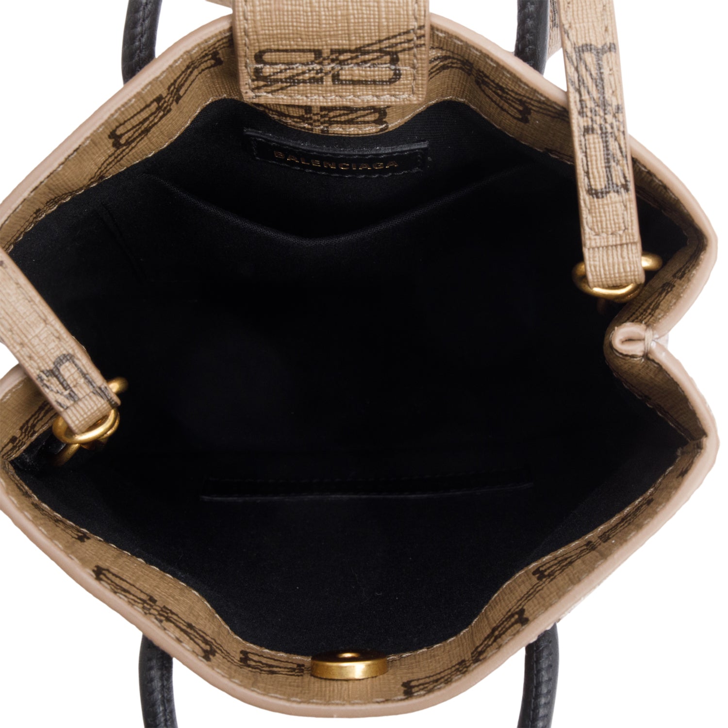 Balenciaga Brown Coated Canvas BB Monogram Print Tote Bag w/ Strap