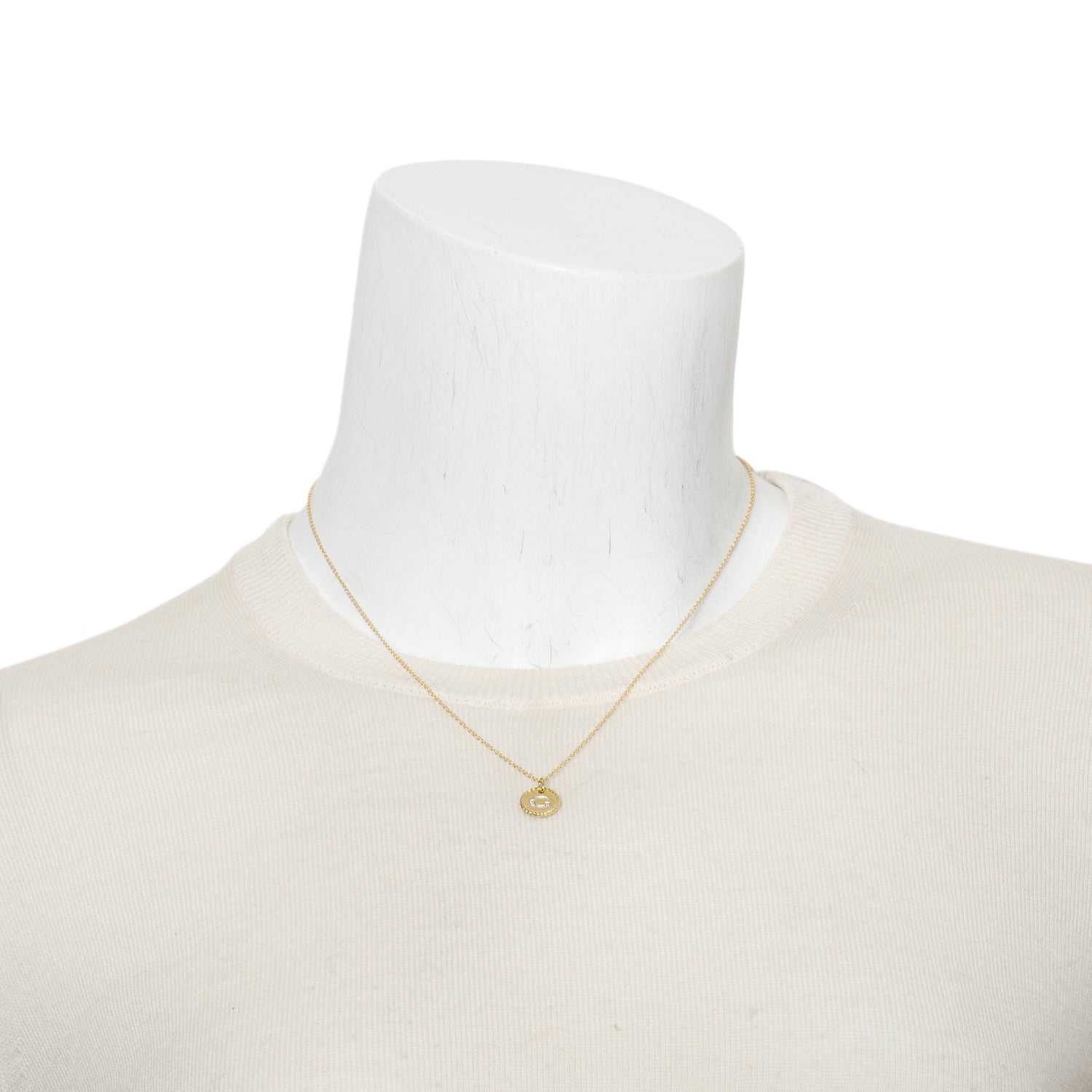 David Yurman 18k Yellow Gold Diamond Initial 'G' Charm Necklace