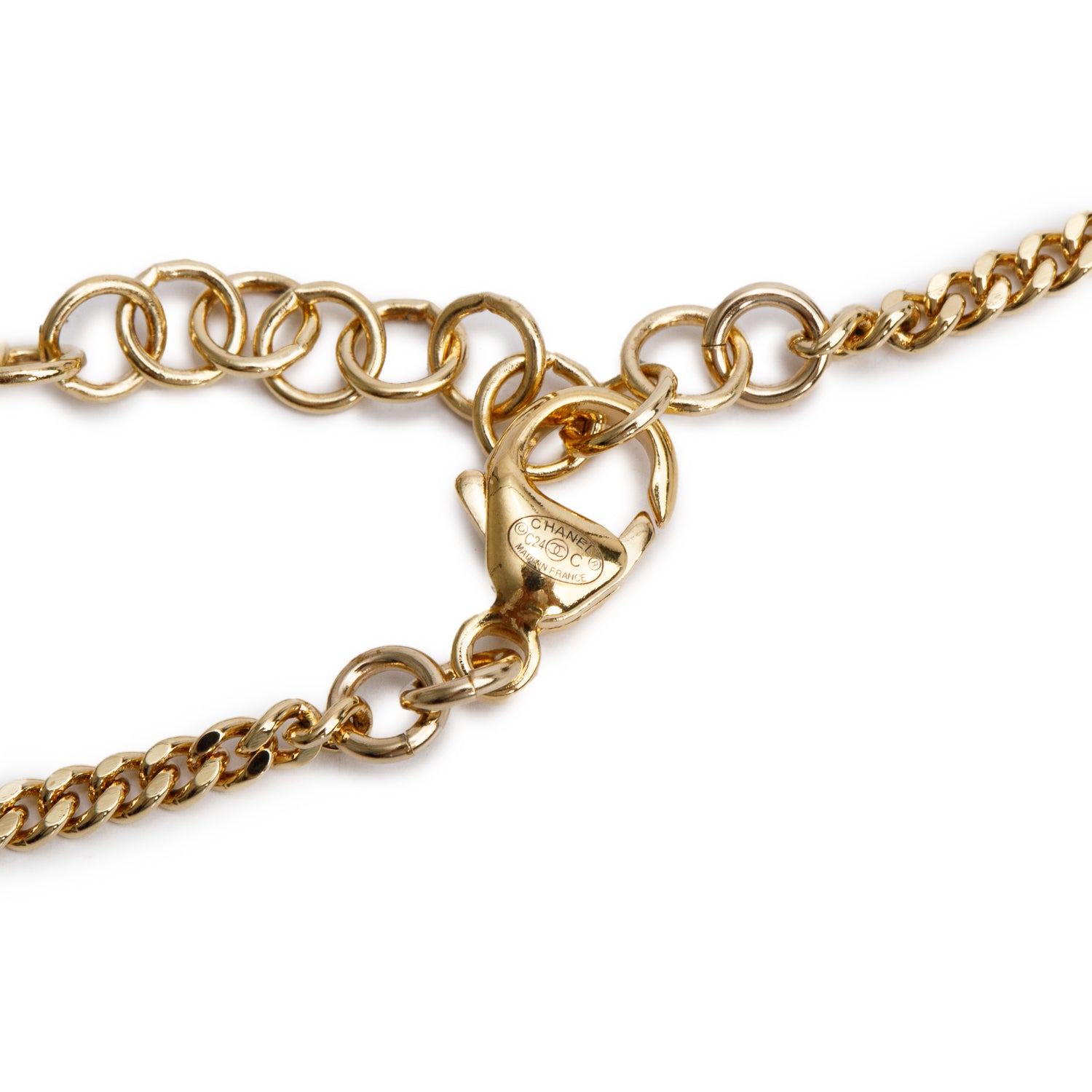 Chanel 2024 Gold-Plated Resin Glitter Star Pendant Necklace w/ Box & Receipt